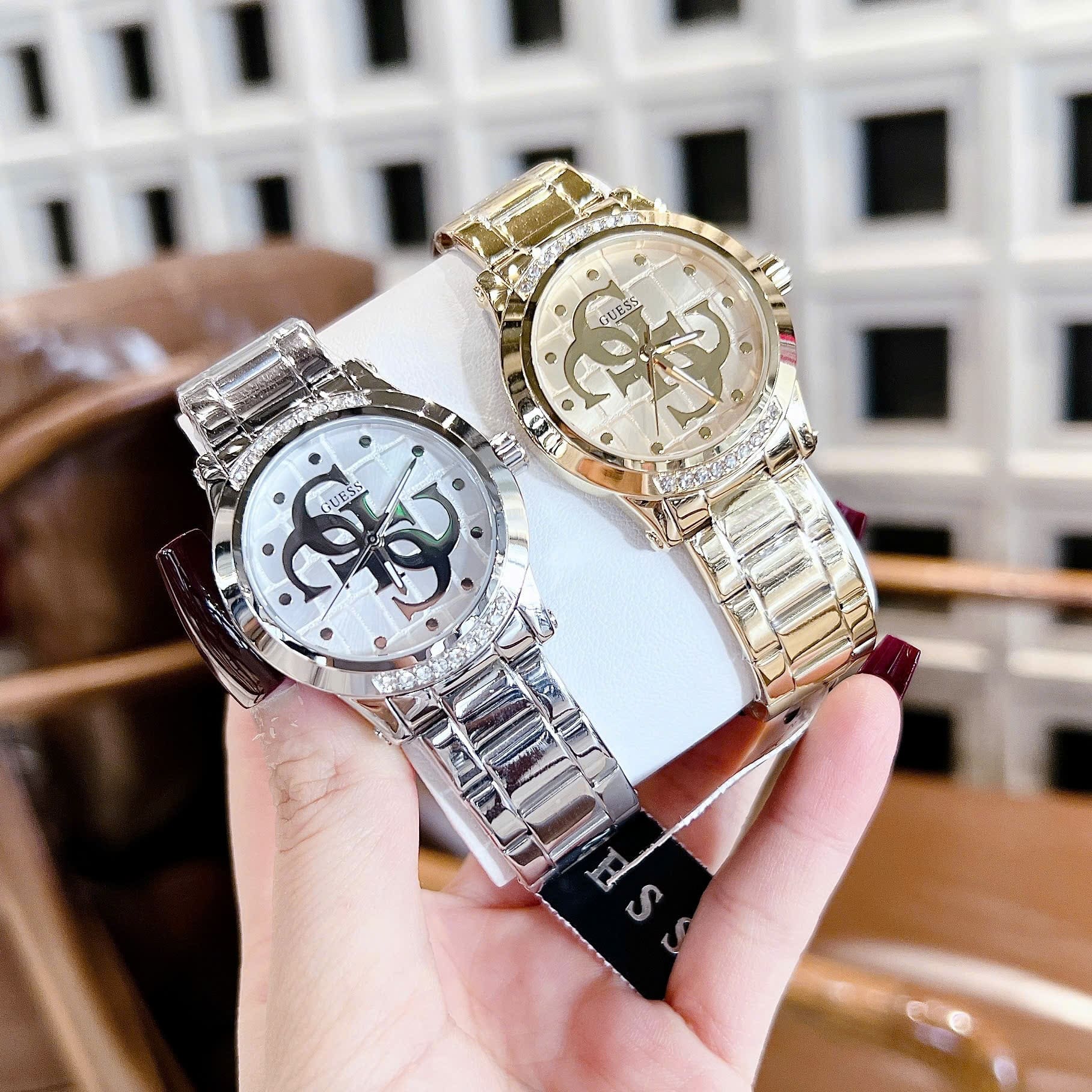 Đồng Hồ Guess Annette |Nữ Giới |Mặt Trắng |Đính Đá |Dây Kim Loại Silver |Máy Pin (Quartz) |Size 36mm |donghogiatot.vn