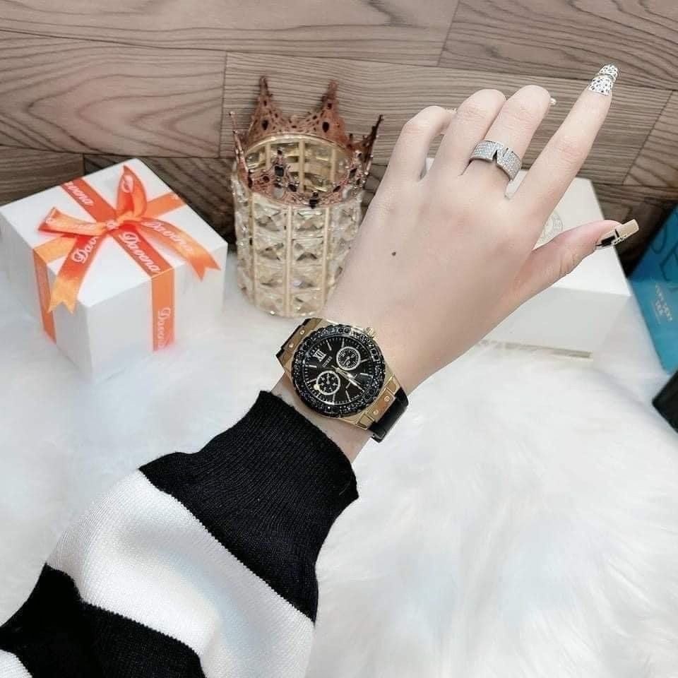 Đồng Hồ Guess Limelight |Nữ Giới |Mặt Đính Đá Đen |Dây Cao Su Đen |Máy Pin (Quartz) |Size 38mm |donghogiatot.vn