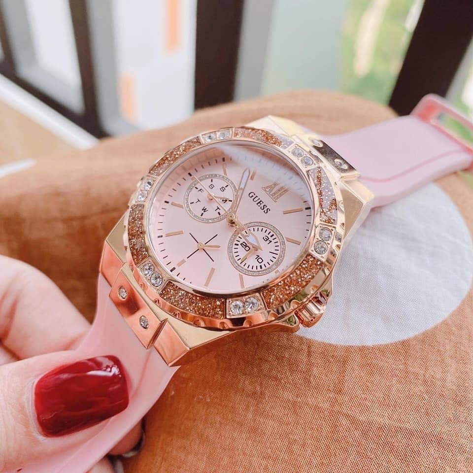 Đồng Hồ Guess Limelight |Nữ Giới |Rose Gold |Dây Sillicone Hồng |Máy Pin (Quartz) |Size 36mm|donghogiatot.vn