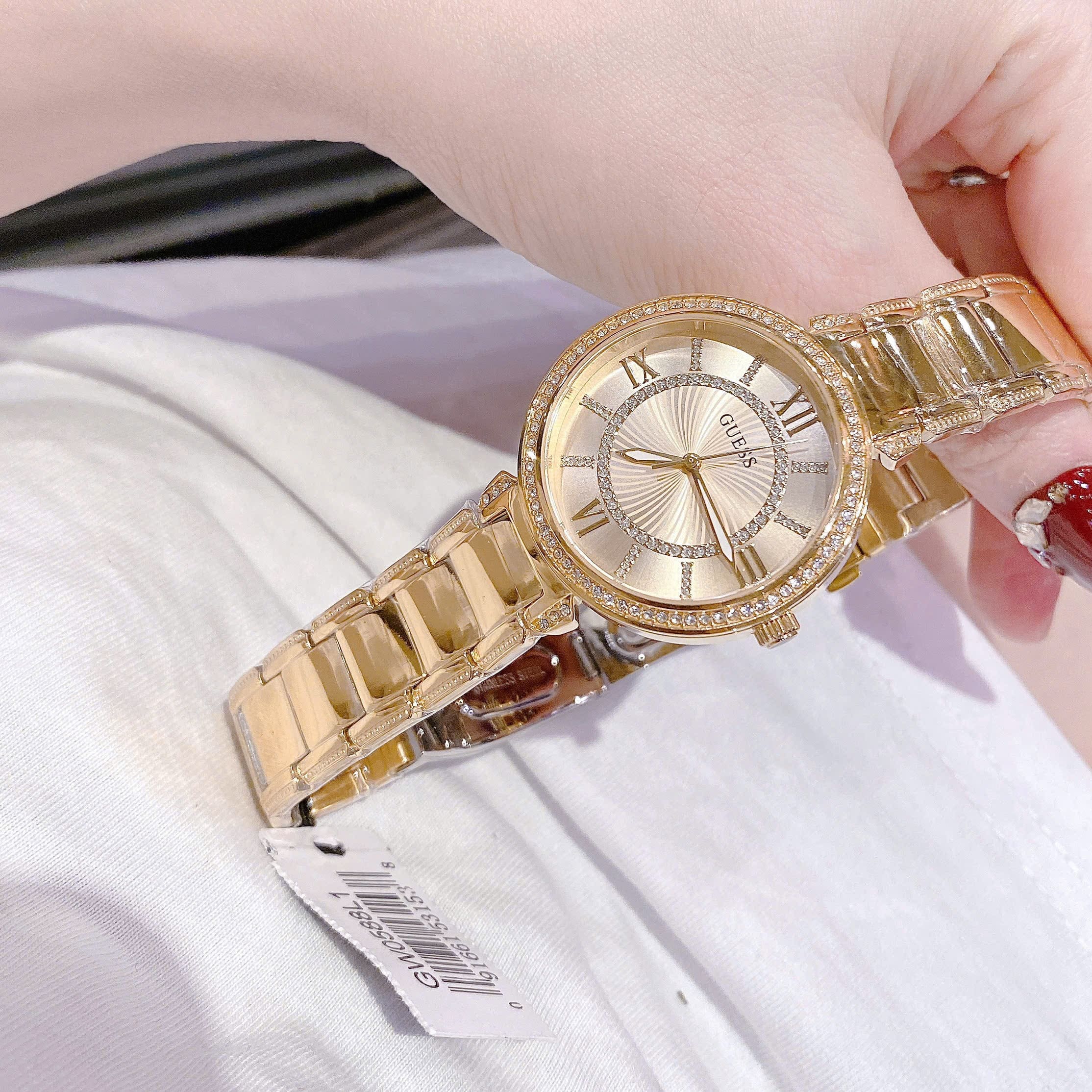 Đồng Hồ Guess Montage |Nữ Giới |Đính Đá |Dây Kim Loại Vàng Gold |Máy Pin (Quartz) |Size 34mm |donghogiatot.vn