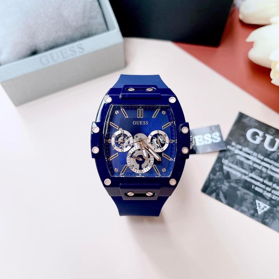Đồng Hồ Guess Phoenix |Nam Giới |Chronograph |Dây Cao Su Xanh |Máy Pin (Quartz) |Size 43x51mm |donghogiatot.vn