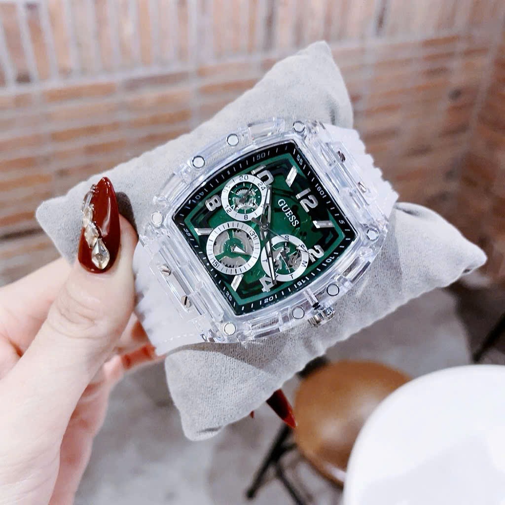 Đồng Hồ Guess Phoenix |Nam Giới |Chronograph |Xanh Lá |Dây Sillicone Trắng |Máy Pin (Quartz) |Size 43x51mm |donghogiatot.vn