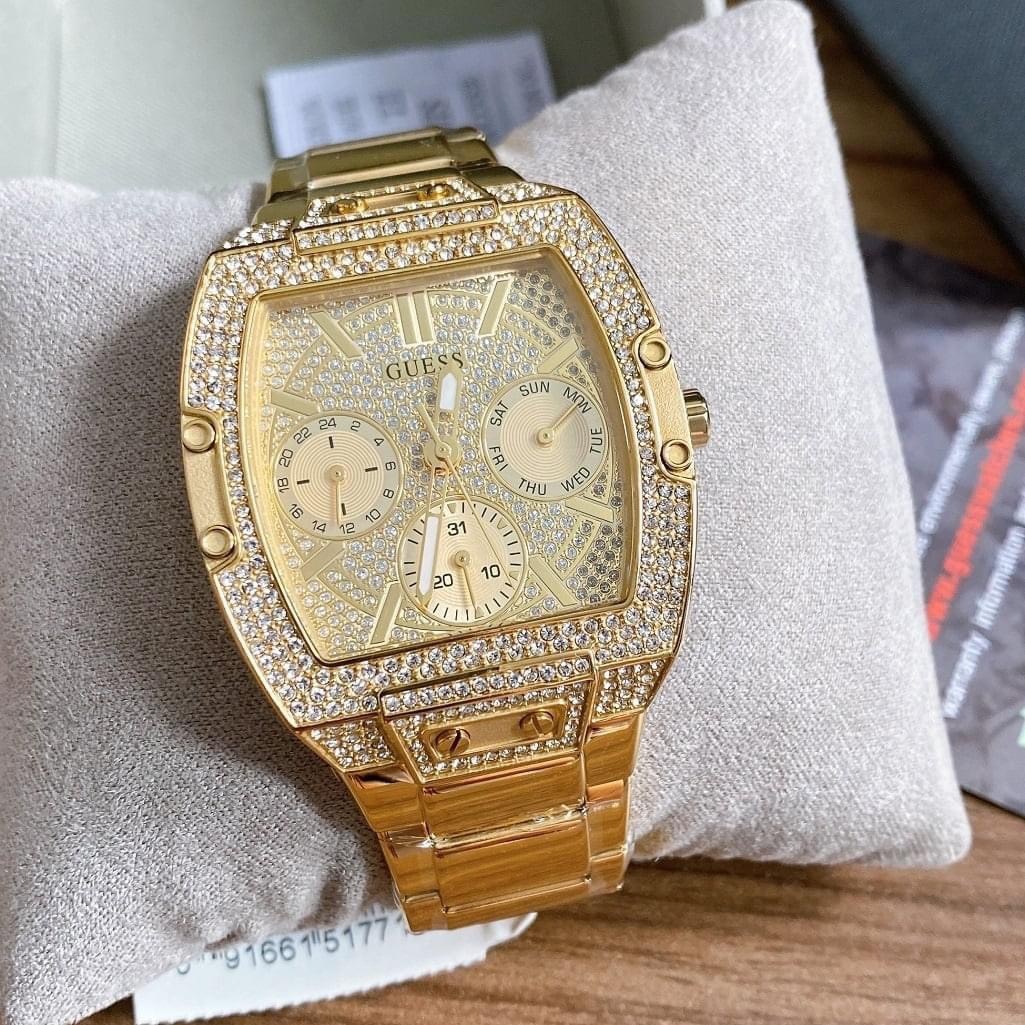 Đồng Hồ Guess Phoenix |Nam Giới |Đính Đá |Dây Kim Loại Vàng Gold |Máy Pin (Quartz) |Size 40mm |donghogiatot.vn