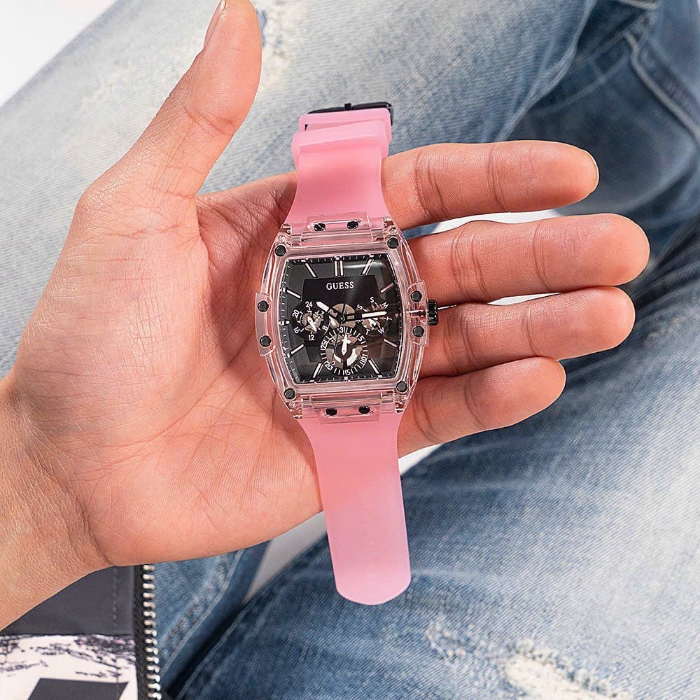 Đồng Hồ Guess Phoenix |Unisex |Chronograph |Dây Sillicone Hồng |Máy Pin (Quartz) |Size 43x51mm |donghogiatot.vn