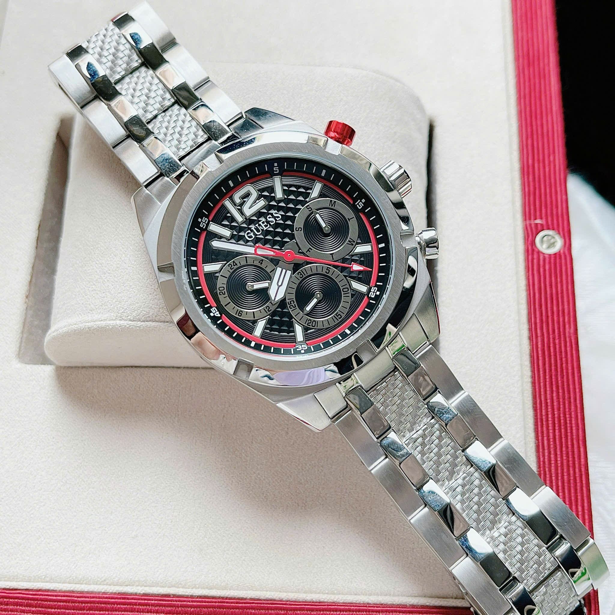 Đồng Hồ Guess Multi-Function |Nam Giới |6 Kim |Dây Kim Loại Trắng Silver |Máy Pin (Quartz) |Size 44mm |donghogiatot.vn