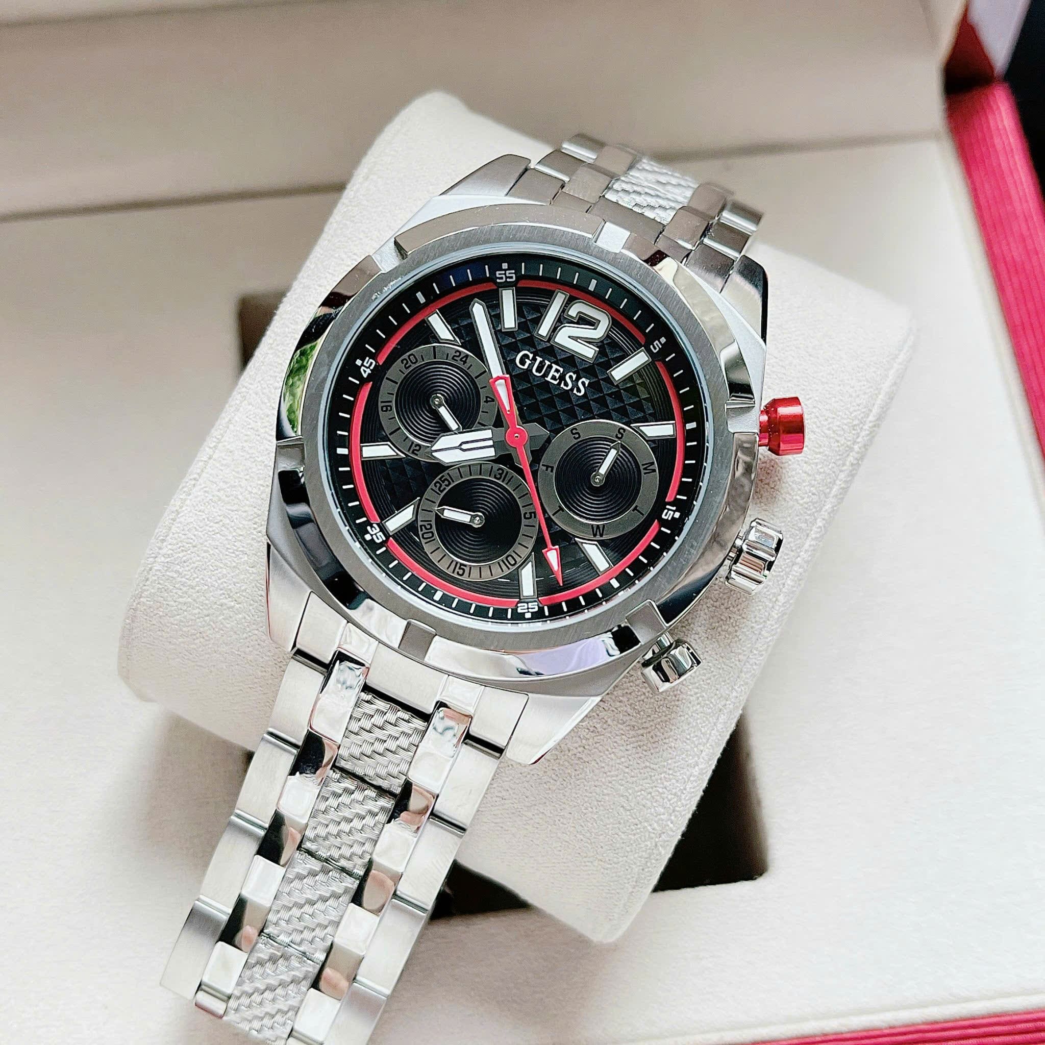 Đồng Hồ Guess Multi-Function |Nam Giới |6 Kim |Dây Kim Loại Trắng Silver |Máy Pin (Quartz) |Size 44mm |donghogiatot.vn