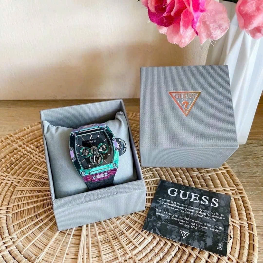 Đồng Hồ Guess Phoenix |Nam Giới |2-Tone |Chronograph |Dây Silicone Đen |Máy Pin (Quartz) |Size 43x51mm |donghogiatot.vn