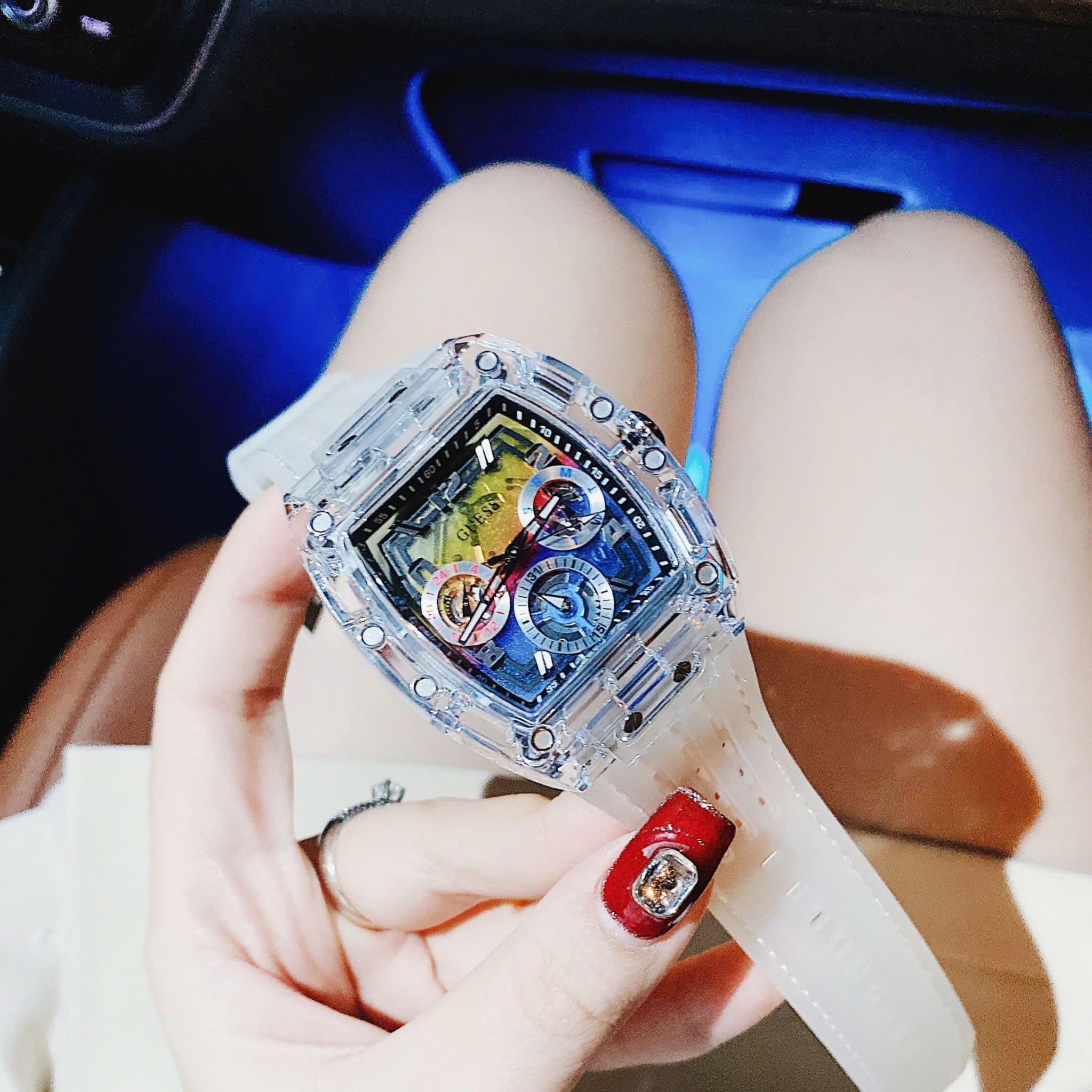 Đồng Hồ Guess Phoenix |Nam giới |Clear Multi-Function |Dây Sillicone Trắng |Máy Pin (Quartz) |Size 43x51mm |donghogiatot.vn