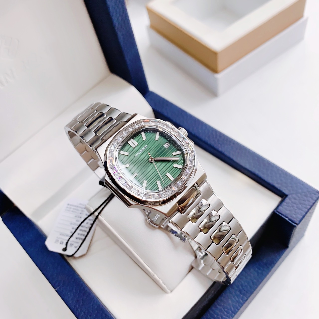 Đồng Hồ Hanboro Nautilus |Nam Giới |Mặt Xanh Lá |Dây Kim Loại |Máy Cơ (Automatic) |Size 40mm |donghogiatot.vn