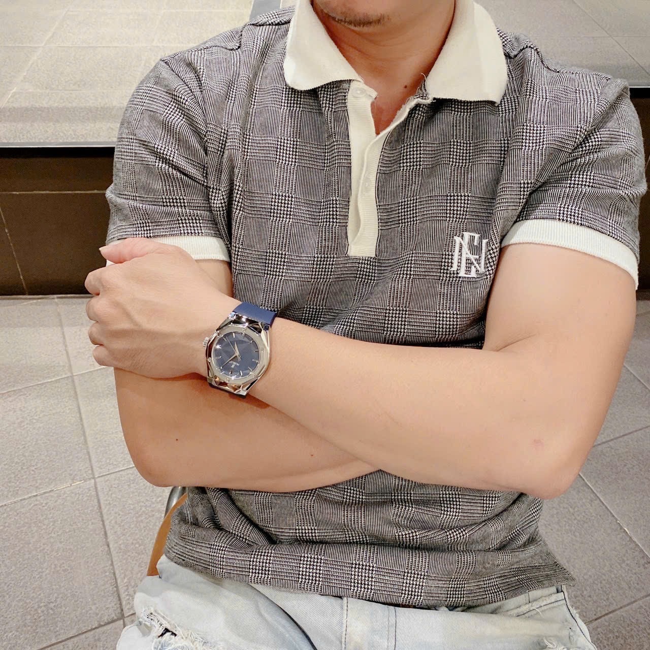 Đồng Hồ Hublot Classic Orlinski |Nam Giới |Silver |Dây Silicone Xanh |Máy Cơ (Automatic) |Size 42mm |donghogiatot.vn