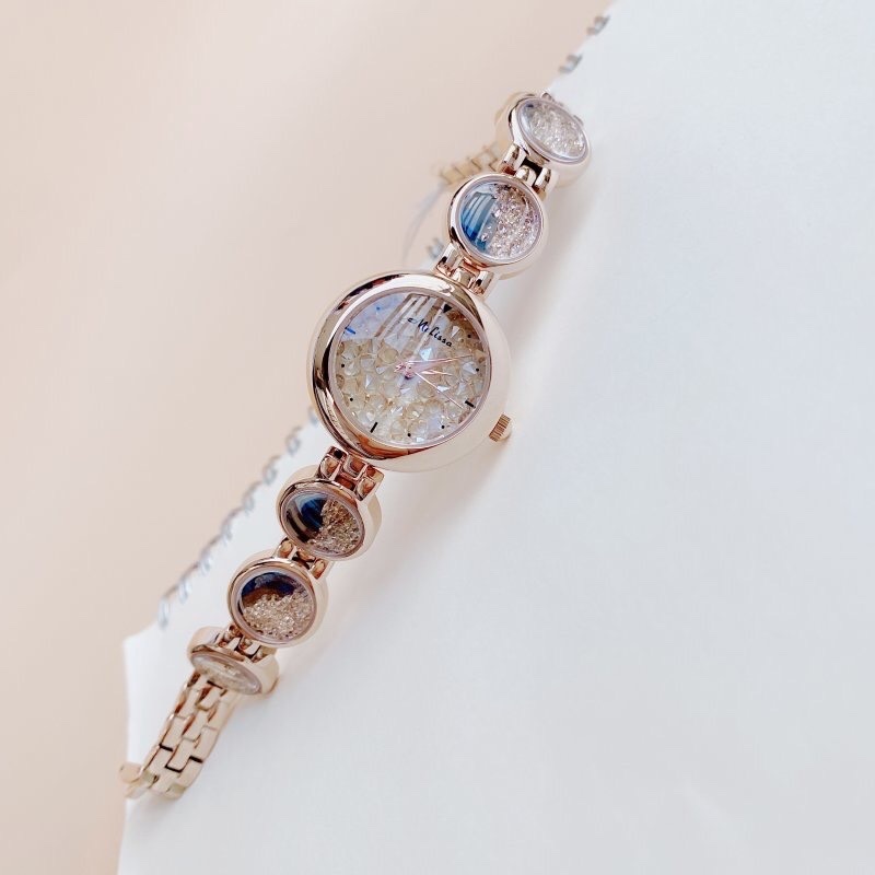 Đồng Hồ Melissa Mặt Tròn |Nữ Giới |Rose Gold |Lắc Tay Đính Đá Rơi Màu Rose |Máy Pin (Quartz) |Size 28mm |donghogiatot.vn