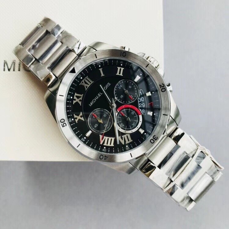Đồng Hồ Michael Kors Brecken |Nam Giới |Mặt Đen |Dây Kim Loại Silver |Máy Pin (Quartz) |Size 45mm |donghogiatot.vn