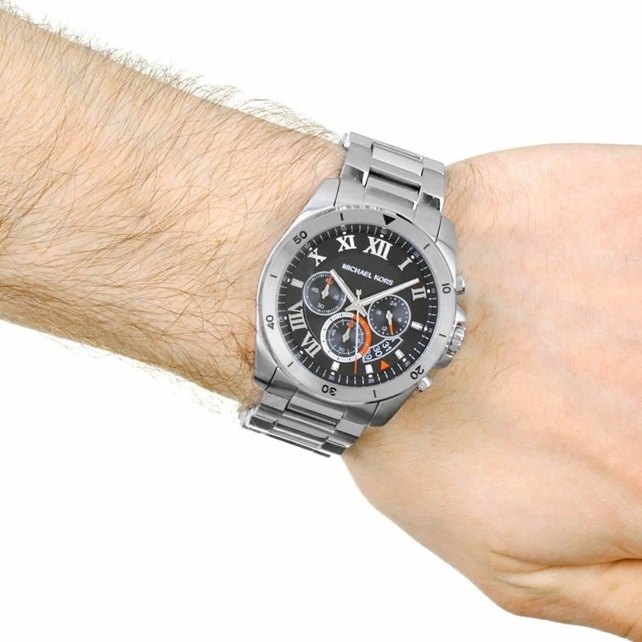 Đồng Hồ Michael Kors Brecken |Nam Giới |Mặt Đen |Dây Kim Loại Silver |Máy Pin (Quartz) |Size 45mm |donghogiatot.vn