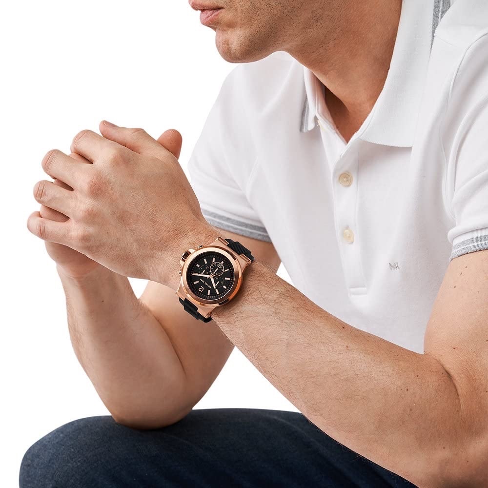 Đồng Hồ Michael Kors Dylan Chronograph |Nam Giới |Rose Gold |Dây Sillicone Đen |Máy Pin (Quartz) |Size 48mm |donghogiatot.vn