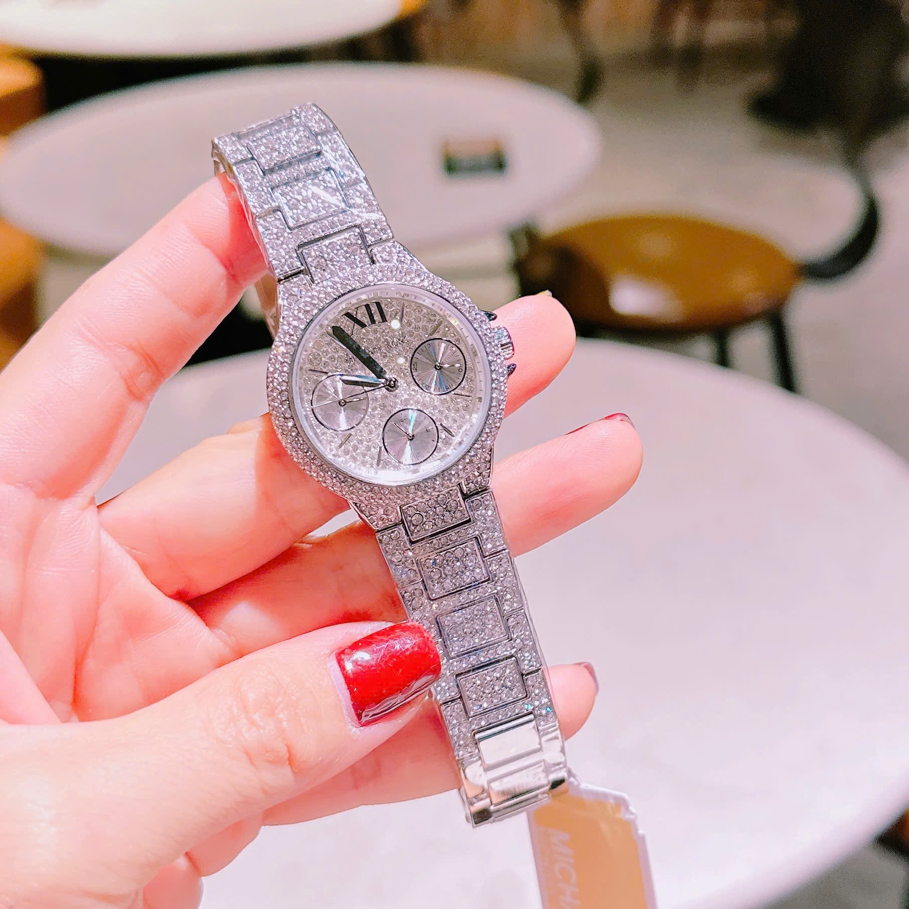 Đồng Hồ Michael Kors Camille |Nữ Giới |6 Kim |Silver |Dây Kim Loại Full Đá |Máy Pin (Quartz) |Size 33mm |donghogiatot.vn