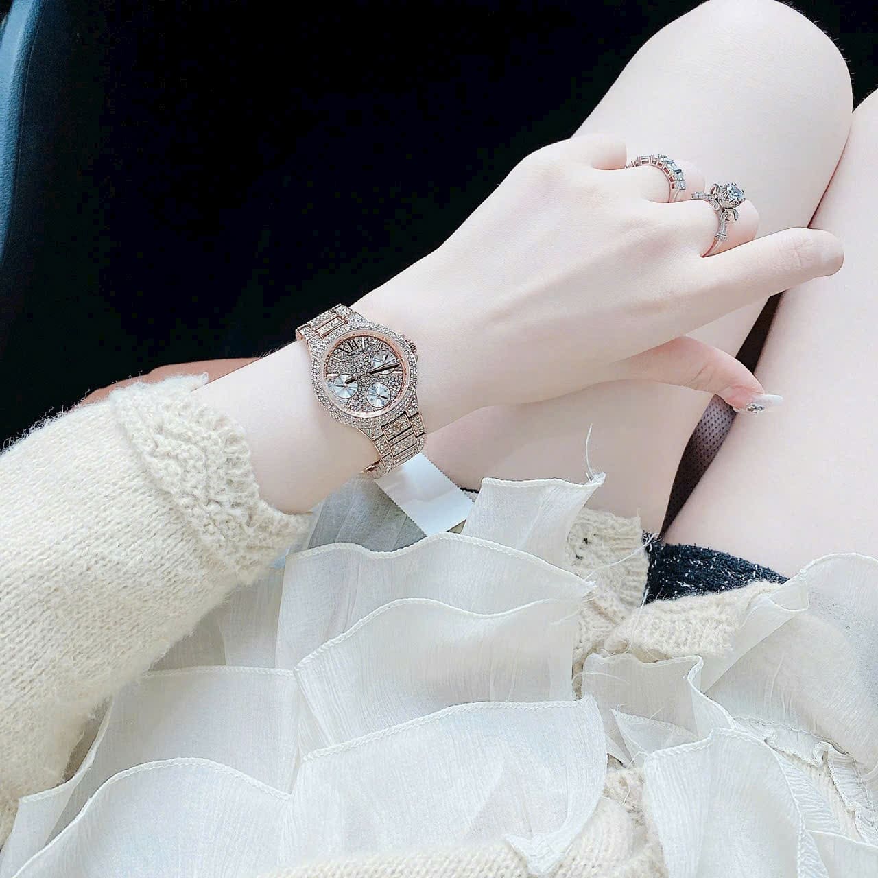 Đồng Hồ Michael Kors Camille |Nữ Giới |Full Đá |Dây Kim Loại Rose Gold |Máy Pin (Quartz) |Size 33mm |donghogiatot.vn