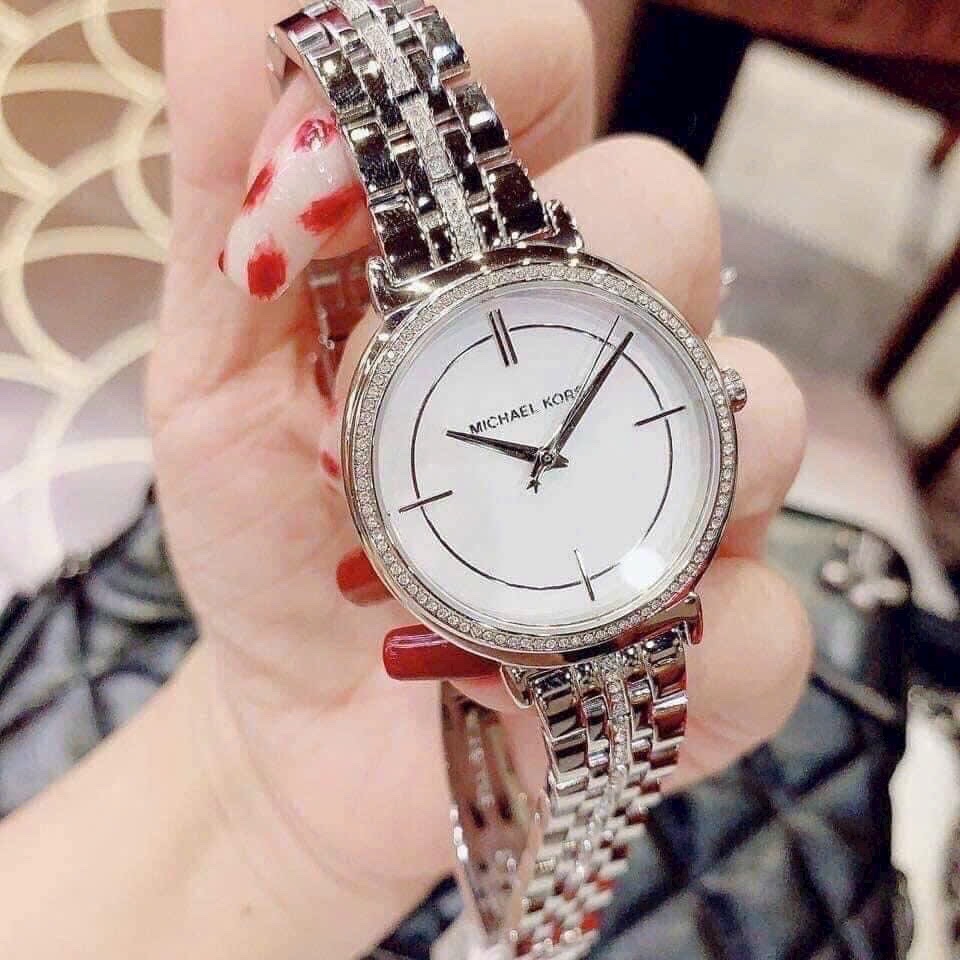 Đồng Hồ Michael Kors Cinthia |Nữ Giới |Mặt Trắng |Dây Kim Loại Silver |Máy Pin (Quartz) |Size 33mm |donghogiatot.vn