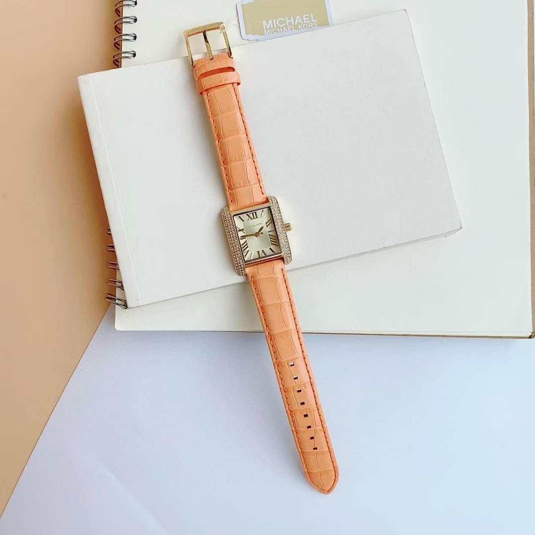 Đồng Hồ Michael Kors Emery |Nữ Giới |Mặt Chữ Nhật |Dây Da Cam |Máy Pin (Quartz) |Size 33mm |donghogiatot.vn