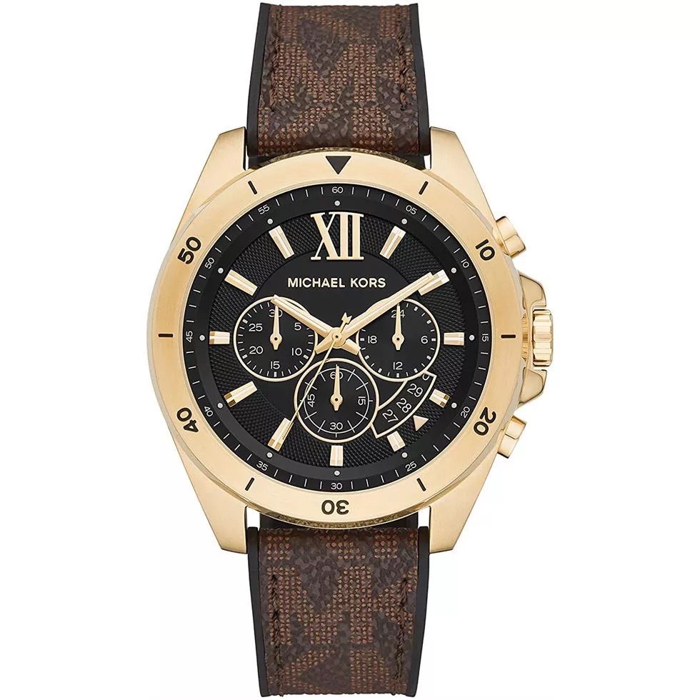 Đồng Hồ Michael Kors Brecken Chronograph |Nam Giới |Vàng Gold |Dây Da Nâu |Máy Pin (Quartz) |Size 45mm |donghogiatot.vn