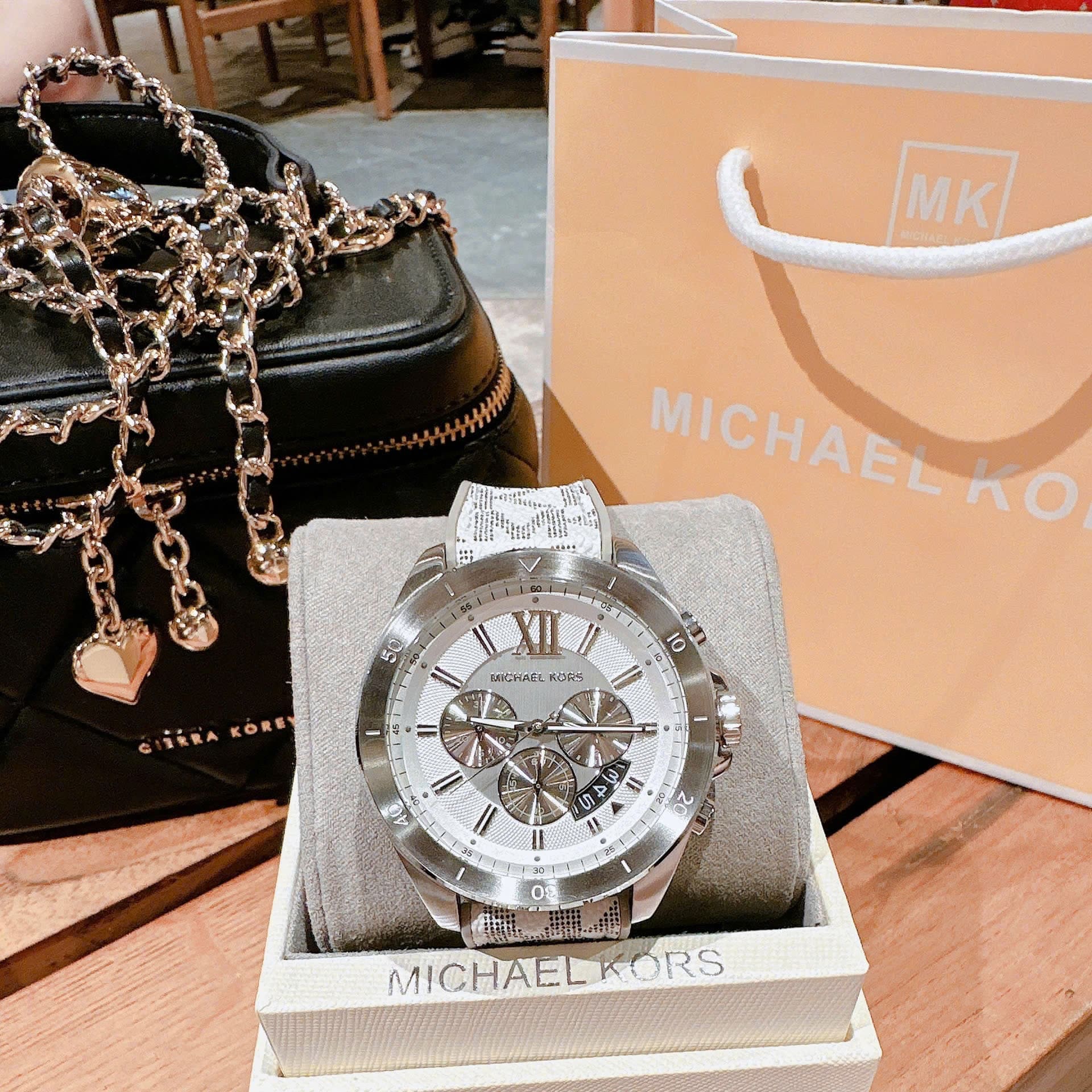 Đồng Hồ Michael Kors Brecken |Nam Giới |Chronograph |Dây Silicone Trắng |Máy Pin (Quartz) |Size 45mm |donghogiatot.vn
