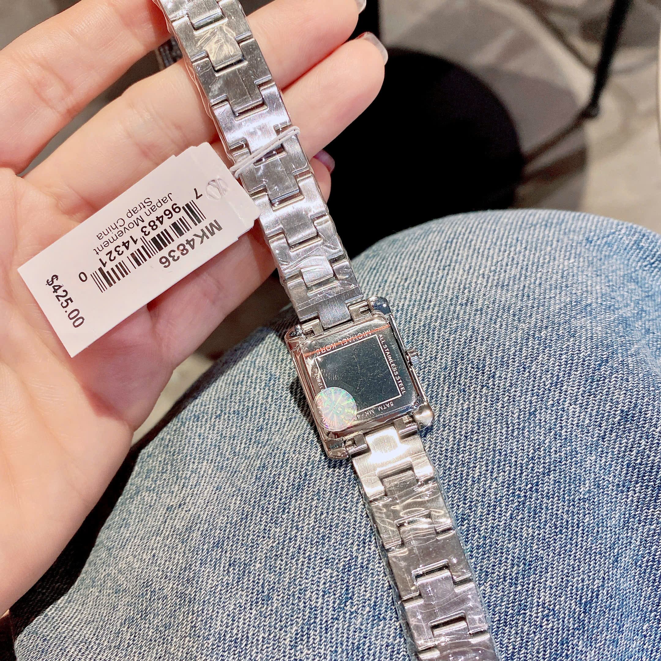 Đồng Hồ Micheal Kors Emery |Nữ Giới |Mặt Vuông |Dây Kim Loại Full Đá Silver |Máy Pin (Quartz) |Size 32mm |donghogiatot.vn