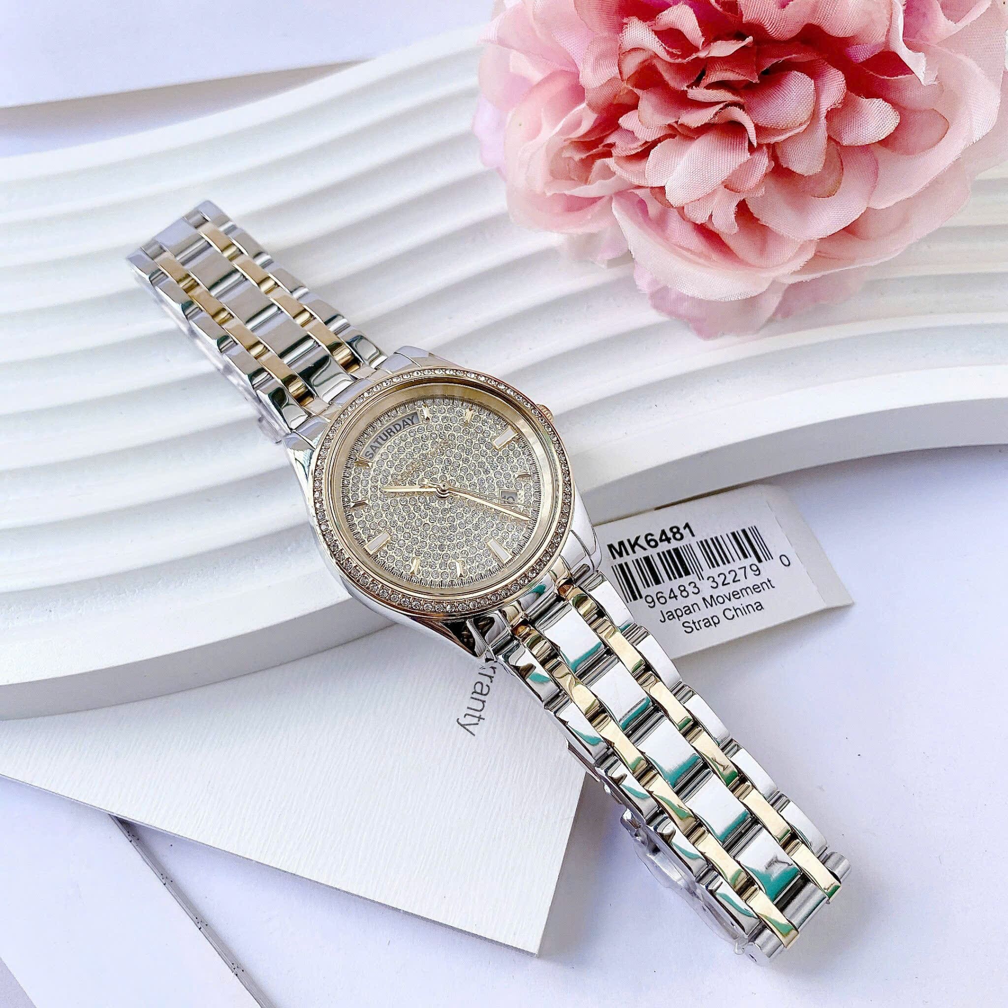 Đồng Hồ Michael Kors Kiley |Nữ Giới |Mặt Full Đá |Dây Kim Loại Demi Vàng |Máy Pin (Quartz) |Size 34mm |donghogiatot.vn