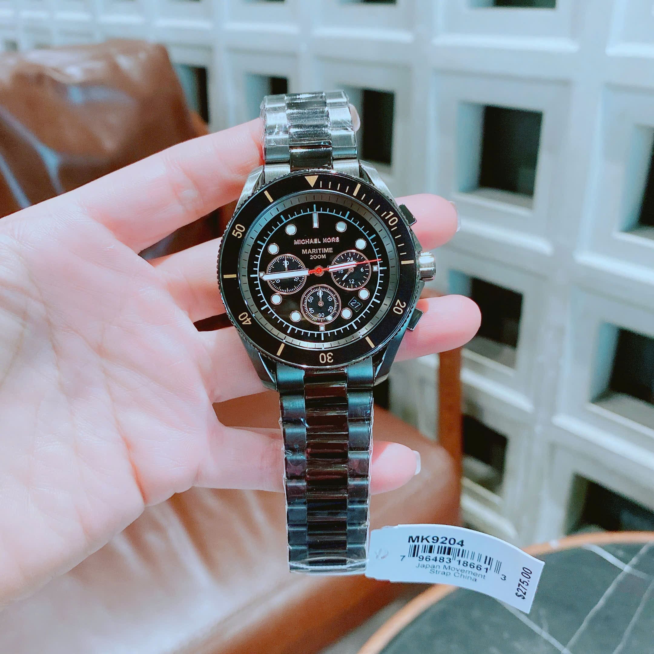 Đồng Hồ Micheal Kors Maritime Gunmetal |Nam Giới |6 Kim |Dây Kim Loại Full Đen |Máy Pin (Quartz) |Size 45mm |donghogiatot.vn
