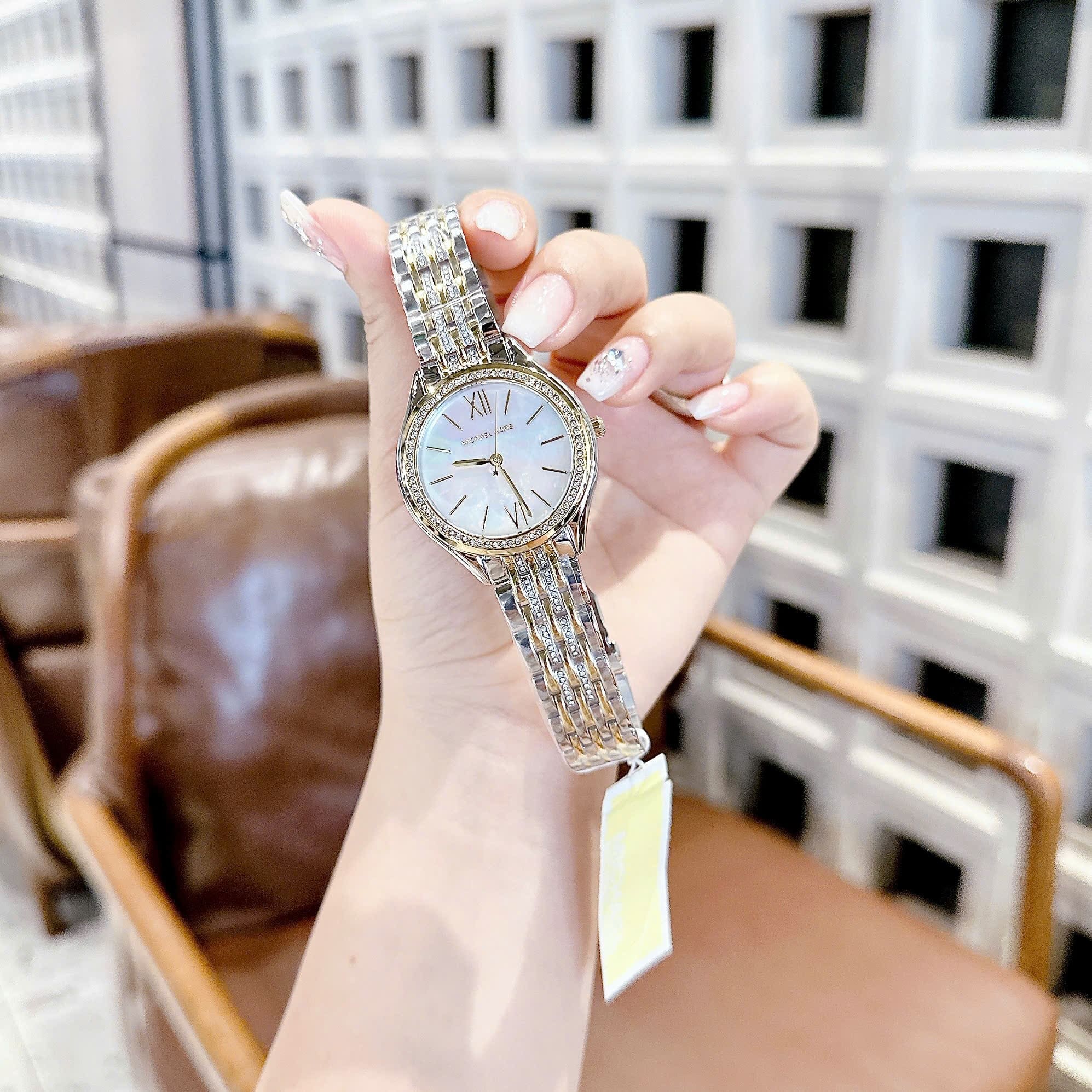 Đồng Hồ Micheal Kors Mindy |Nữ Giới |Mặt Đính Đá |Dây Kim Loại Demi Vàng |Máy Pin (Quartz) |Size 36mm |donghogiatot.vn