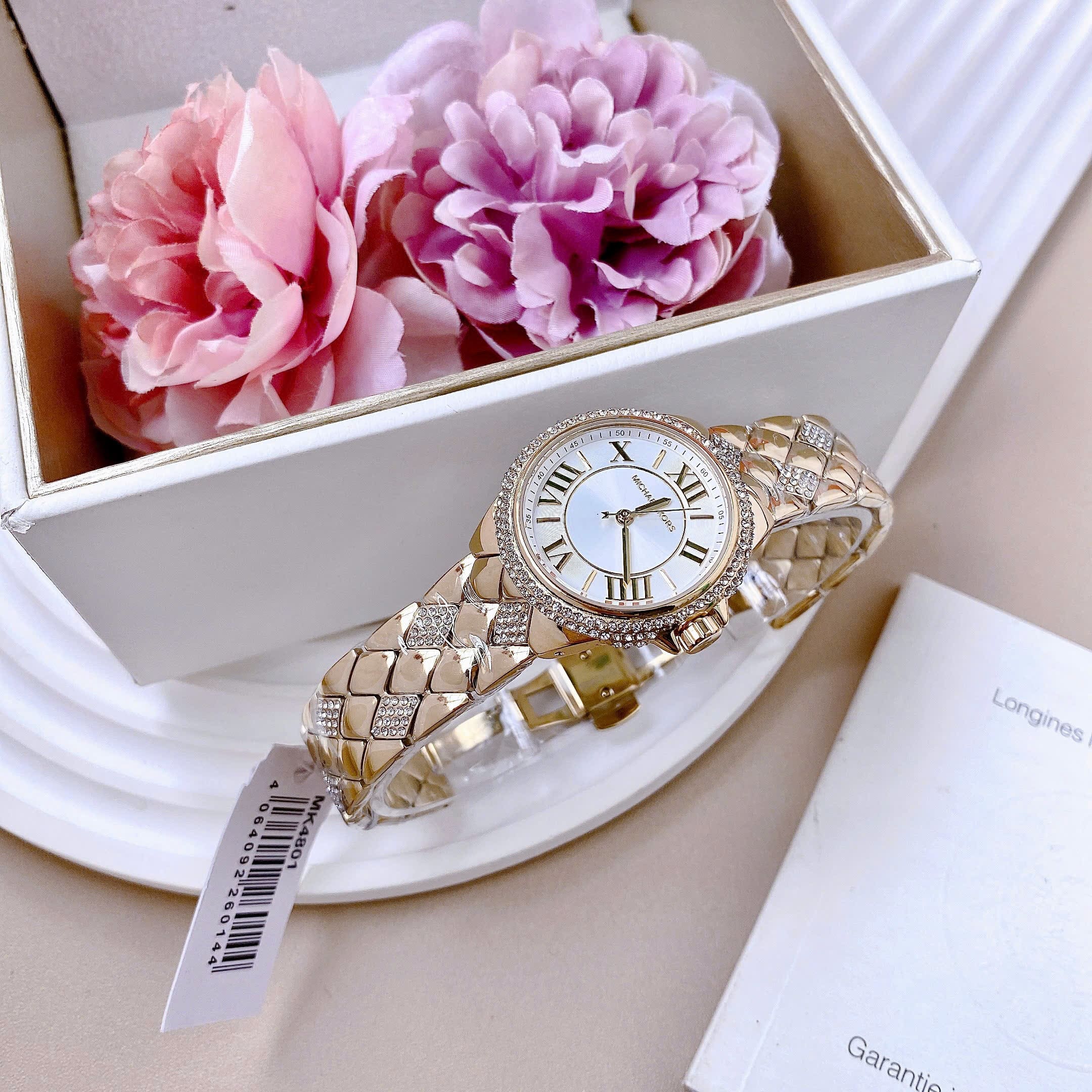 Đồng Hồ Micheal Kors Mini-Camille |Nữ Giới |Vàng Gold |Dây Kim Loại Đính Đá |Máy Pin (Quartz) |Size 33mm |donghogiatot.vn