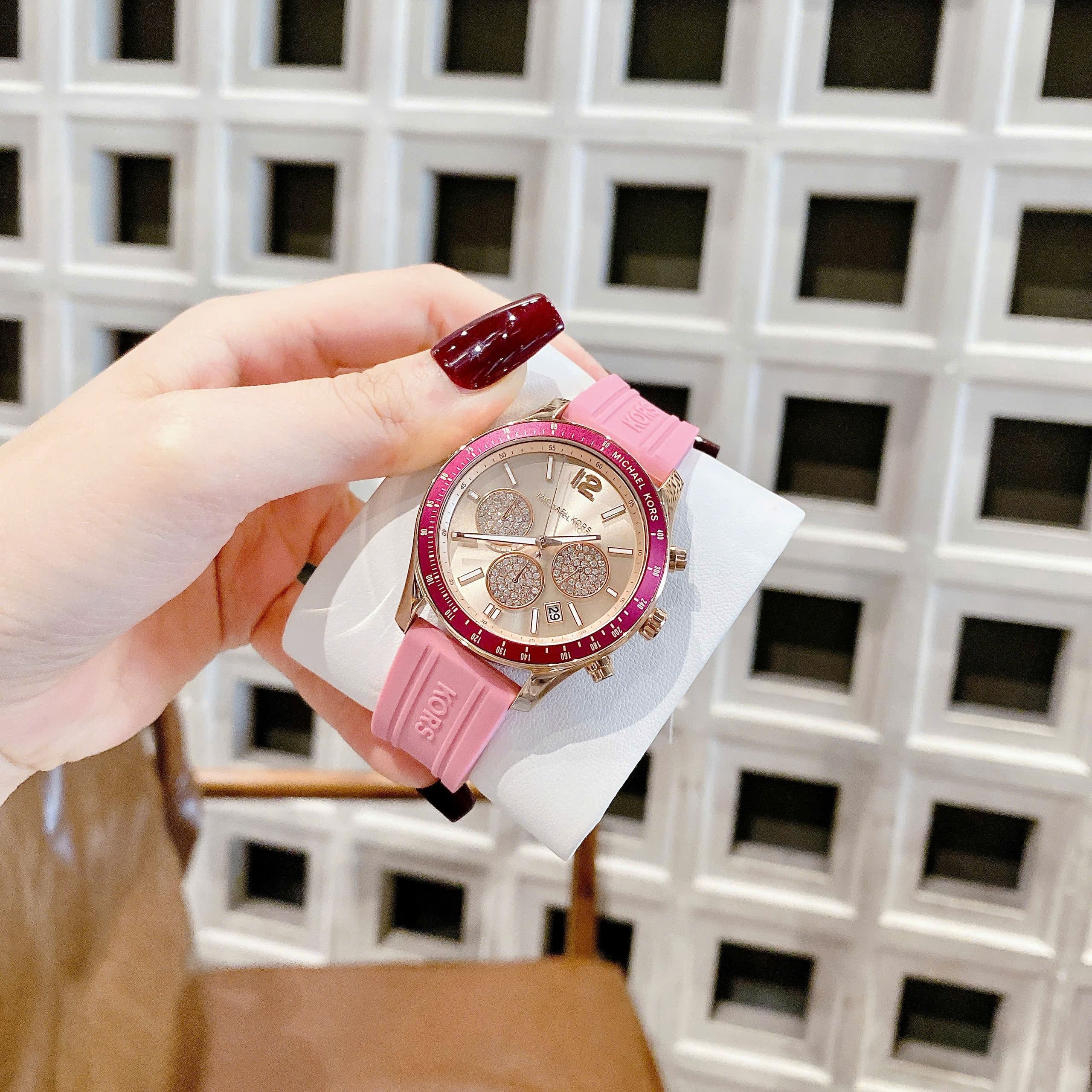 Đồng Hồ Micheal Kors Multifunction |Nữ Giới |Rose Gold |Dây Silicone Hồng |Máy Pin (Quartz) |Size 38mm |donghogiatot.vn