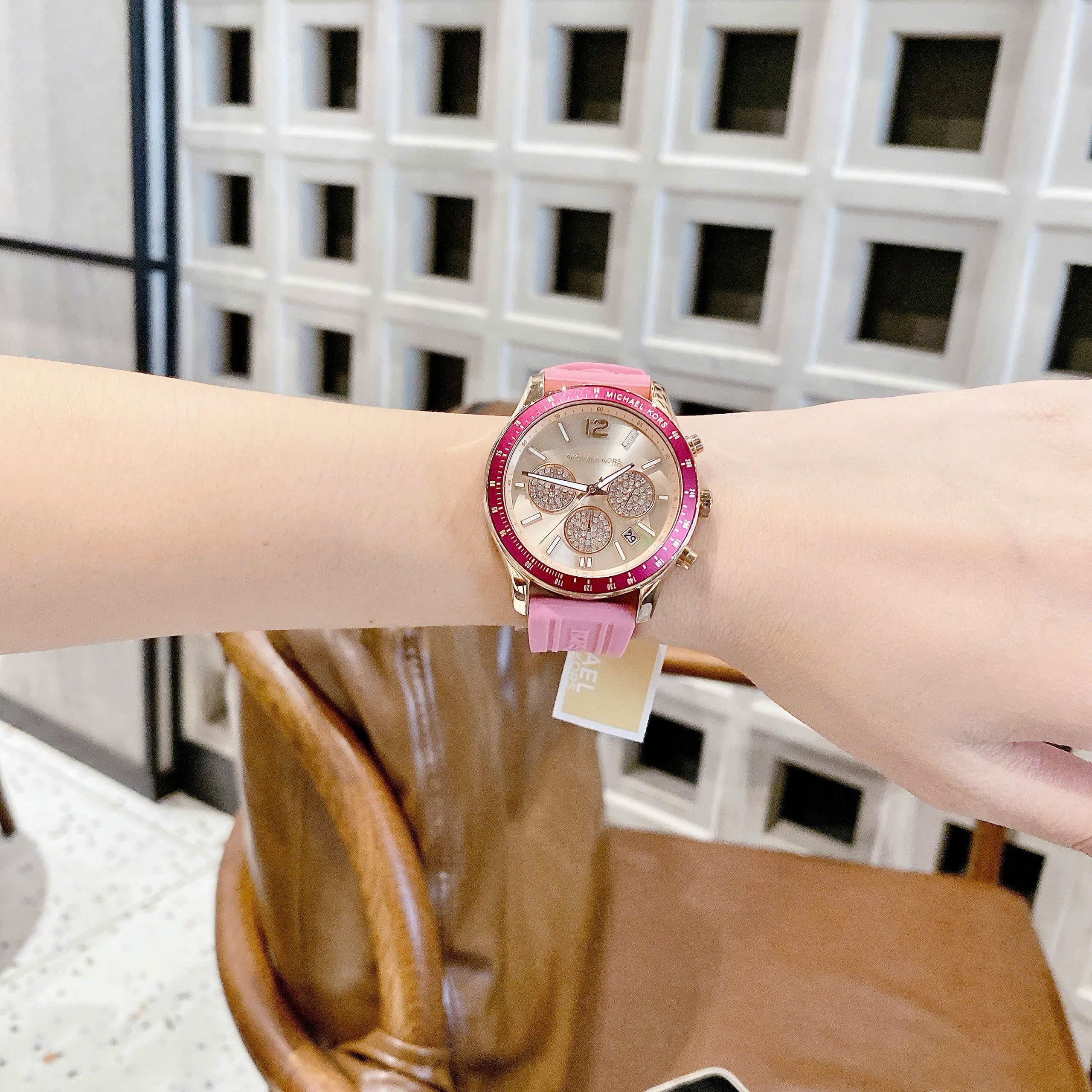 Đồng Hồ Micheal Kors Multifunction |Nữ Giới |Rose Gold |Dây Silicone Hồng |Máy Pin (Quartz) |Size 38mm |donghogiatot.vn