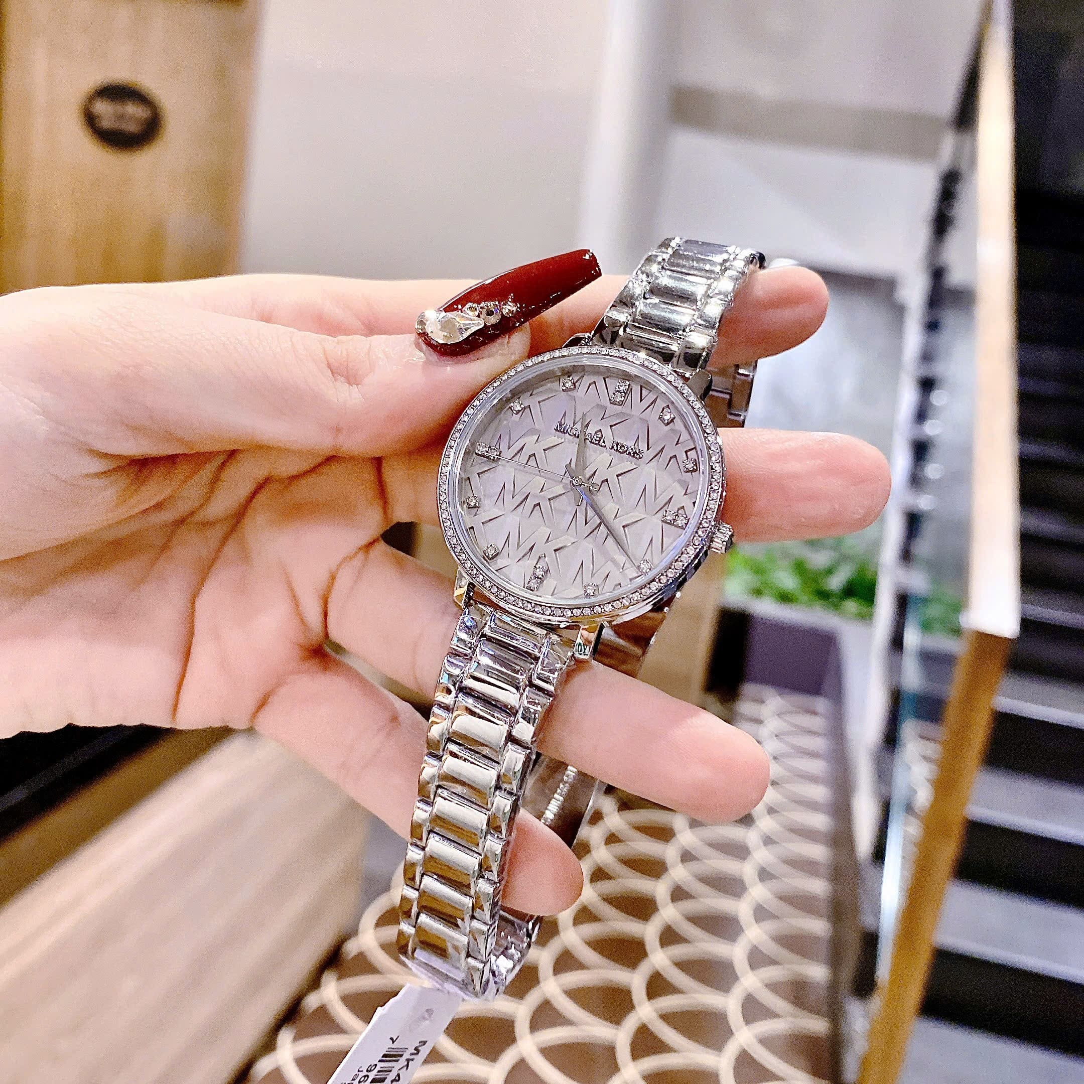 Đồng Hồ Micheal Kors Pyper |Nữ Giới |Mặt In Họa Tiết Logo Xám |Dây Kim Loại |Máy Pin (Quartz) |Size 36mm |donghogiatot.vn