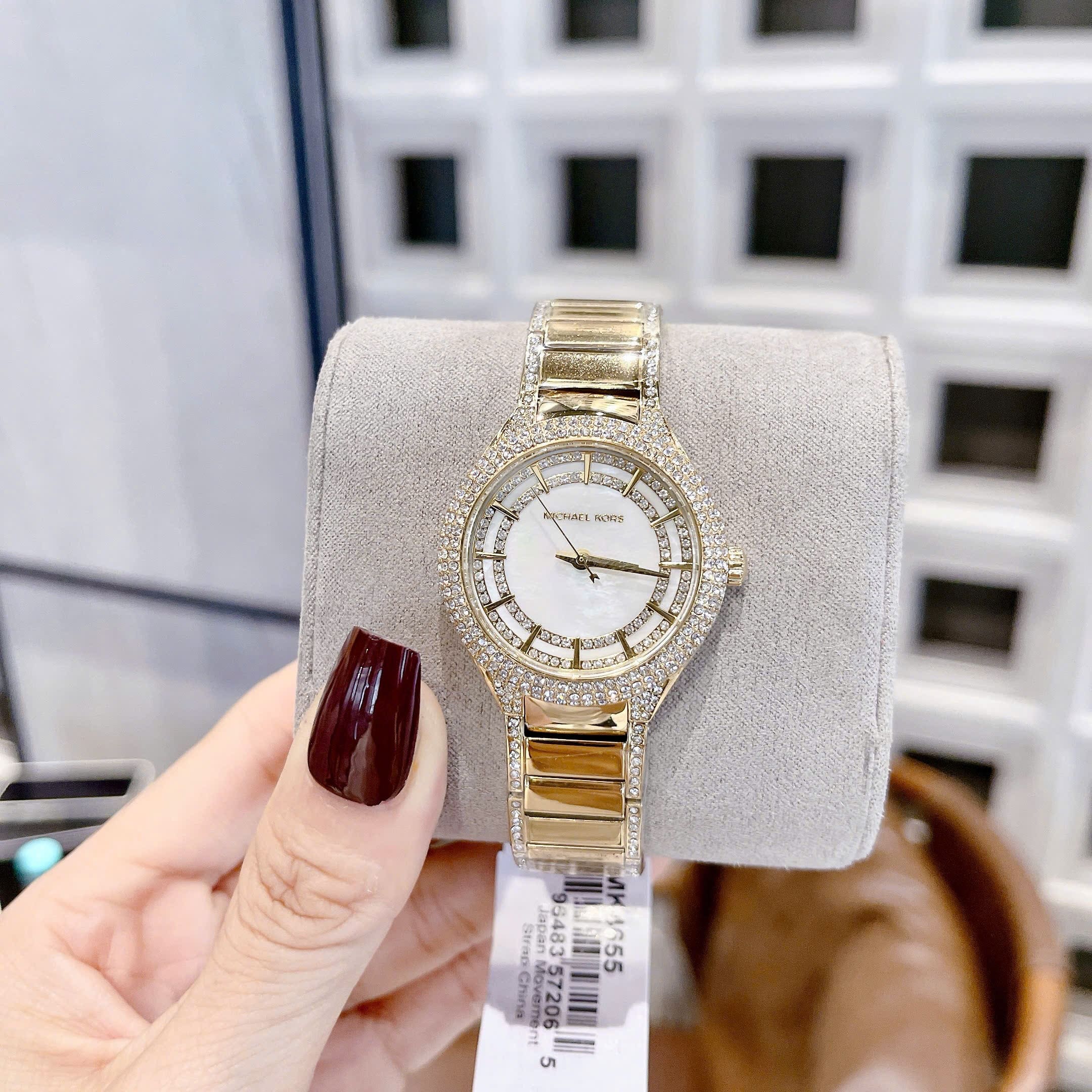Đồng Hồ Micheal Kors Sylvia |Nữ Giới |Mặt Khảm Trai |Dây Kim Loại Vàng Gold |Máy Pin (Quartz) |Size 33mm |donghogiatot.vn
