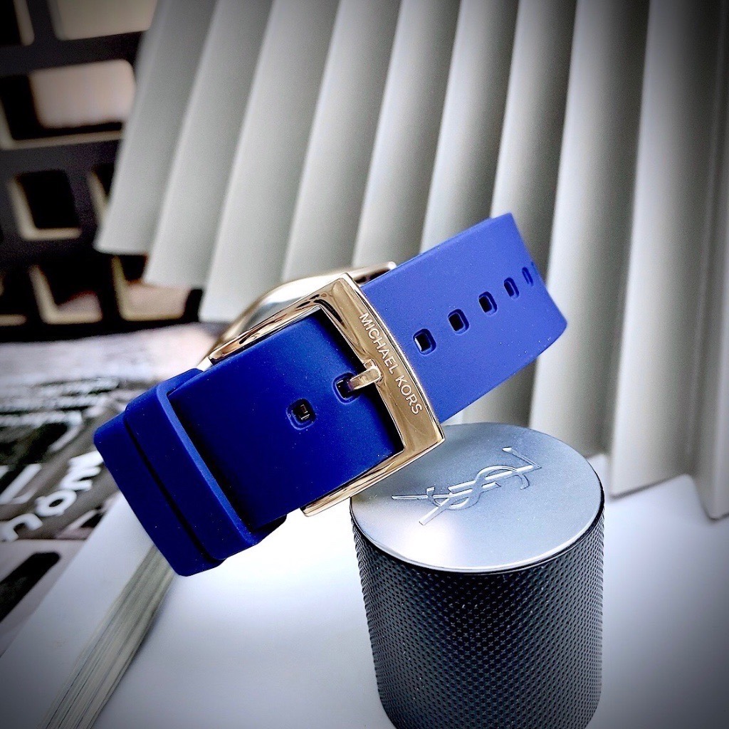 Đồng Hồ Michael Kors Janelle |Nữ Giới |Rose Gold |Dây Silicone Xanh Dương |Máy Pin (Quartz) |Size 40mm |donghogiatot.vn