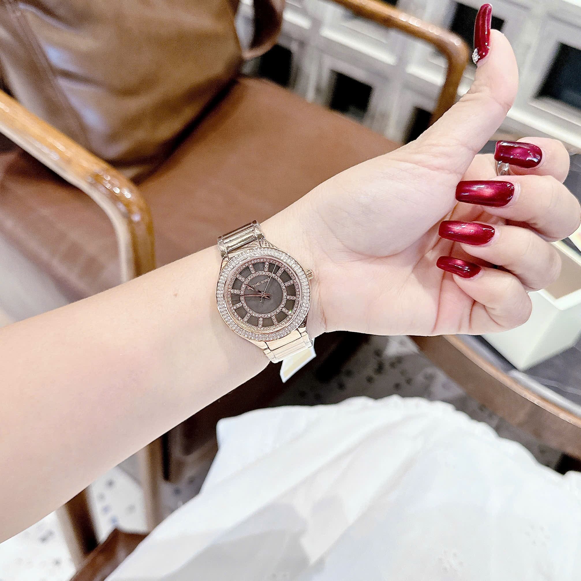 Đồng Hồ Micheal Kors Kerry |Nữ Giới |Mặt Xà Cừ Nâu |Dây Kim Loại Rose Gold |Máy Pin (Quartz) |Size 36mm |donghogiatot.vn