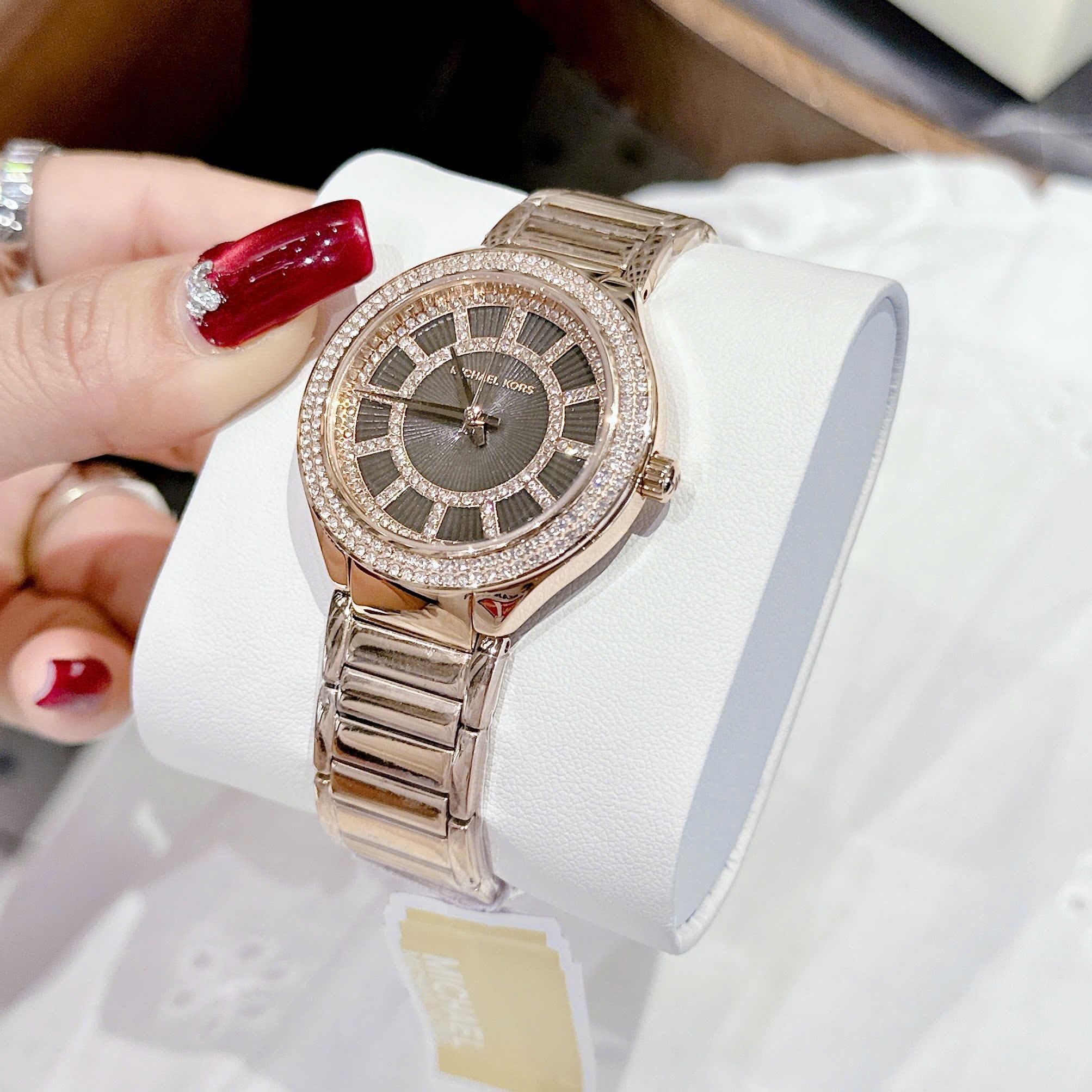 Đồng Hồ Micheal Kors Kerry |Nữ Giới |Mặt Xà Cừ Nâu |Dây Kim Loại Rose Gold |Máy Pin (Quartz) |Size 36mm |donghogiatot.vn