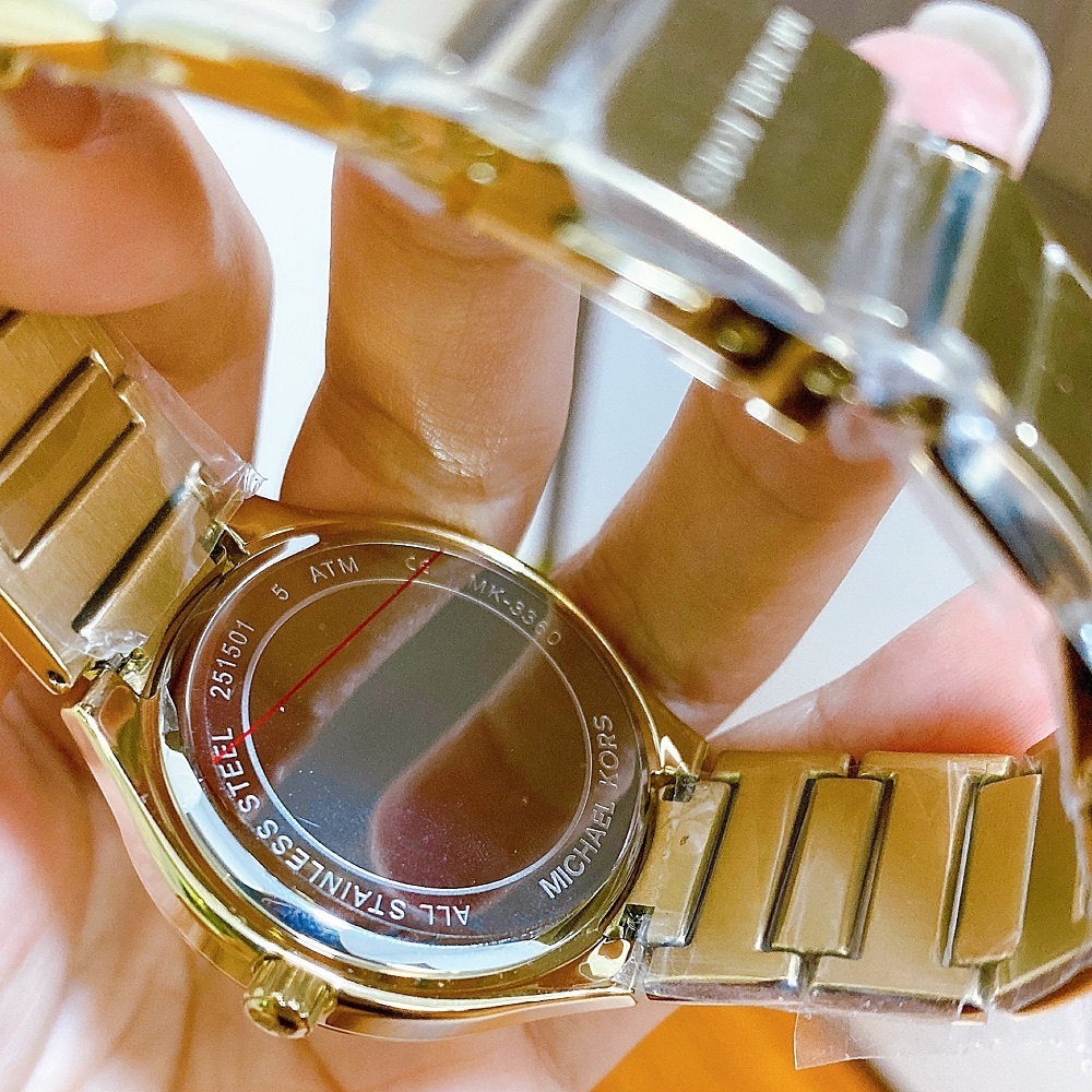 Đồng Hồ Michael Kors Kerry |Unisex |Mặt Full Đá |Dây Kim Loại Vàng Gold |Máy Pin (Quartz) |Size 38mm |donghogiatot.vn