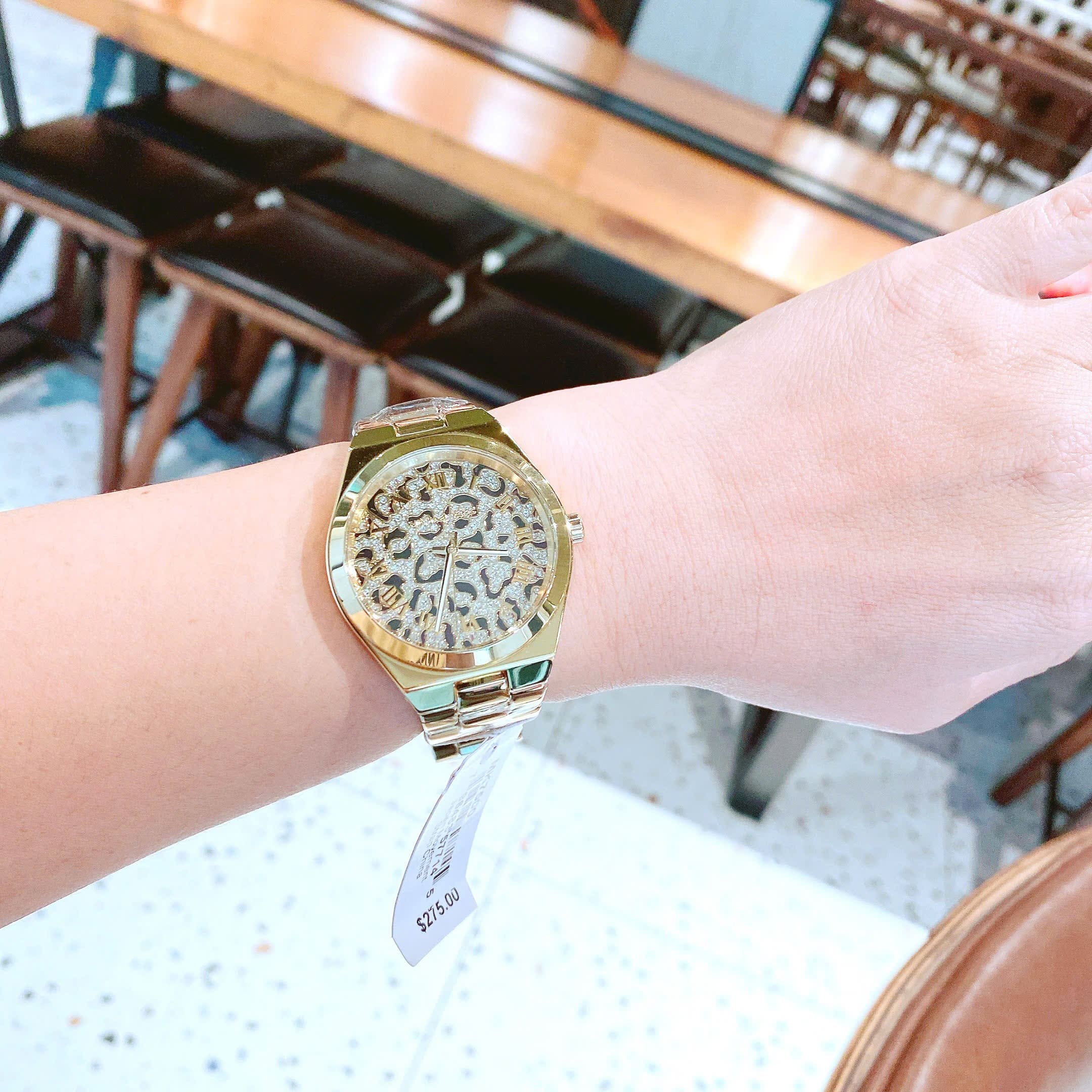 Đồng Hồ Micheal Kors Lennox Animal |Nữ Giới |Mặt Đinh Đá |Dây Kim Loại Vàng Gold |Máy Pin (Quartz) |Size 37mm |donghogiatot.vn