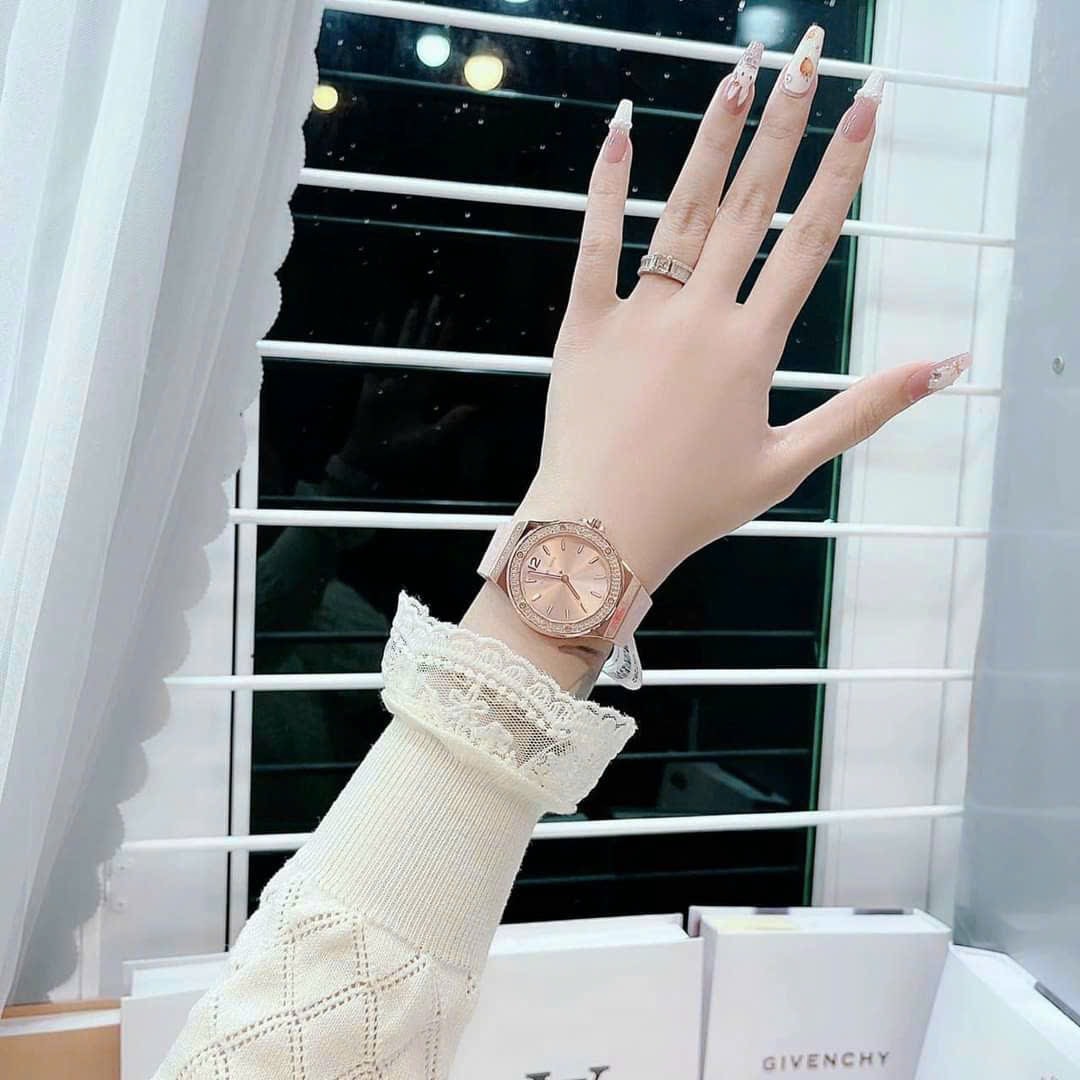Đồng Hồ Michael Kors Lennox |Nữ Giới |Rose Gold |Dây Cao Su Hồng |Máy Pin (Quartz) |Size 37mm |donghogiatot.vn
