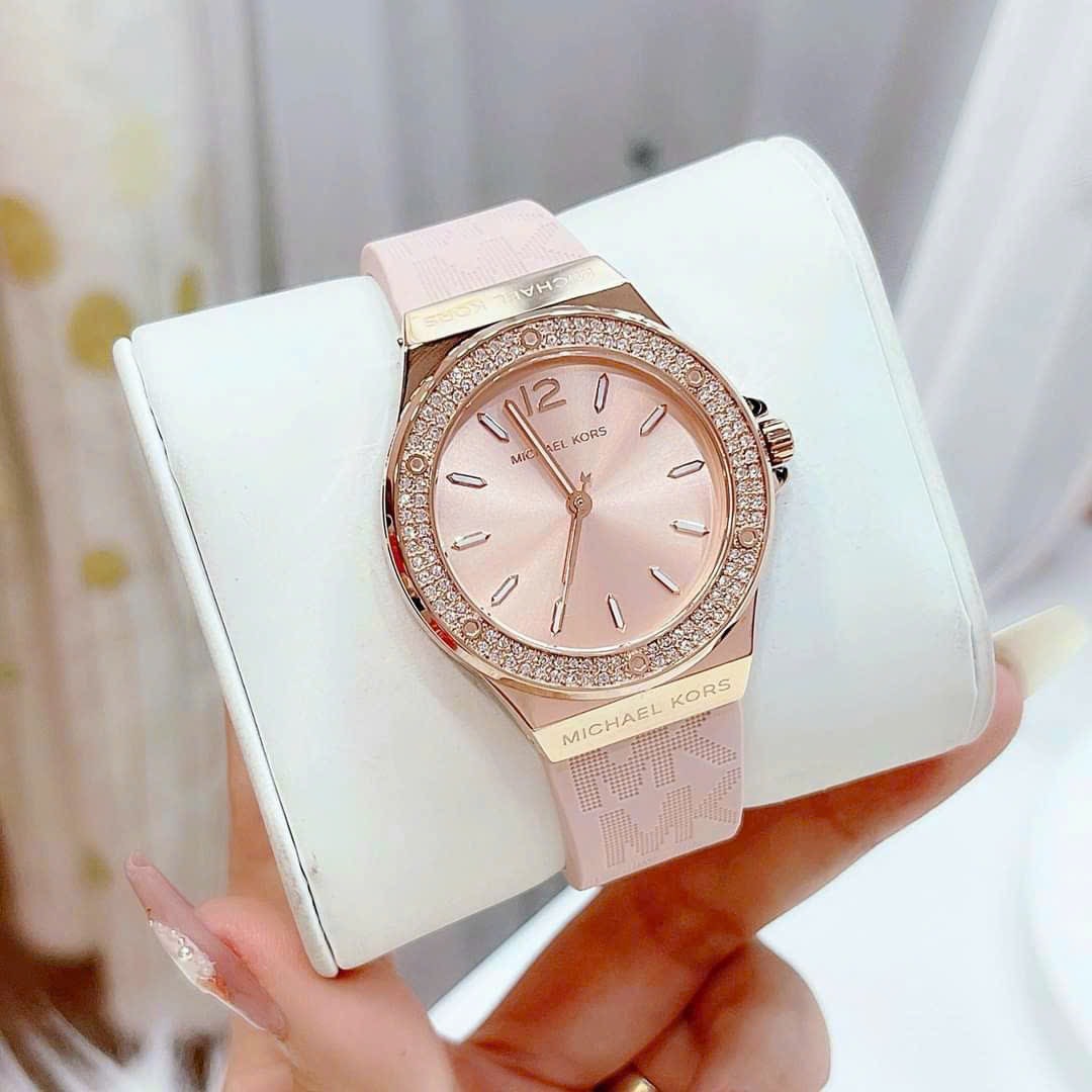 Đồng Hồ Michael Kors Lennox |Nữ Giới |Rose Gold |Dây Cao Su Hồng |Máy Pin (Quartz) |Size 37mm |donghogiatot.vn
