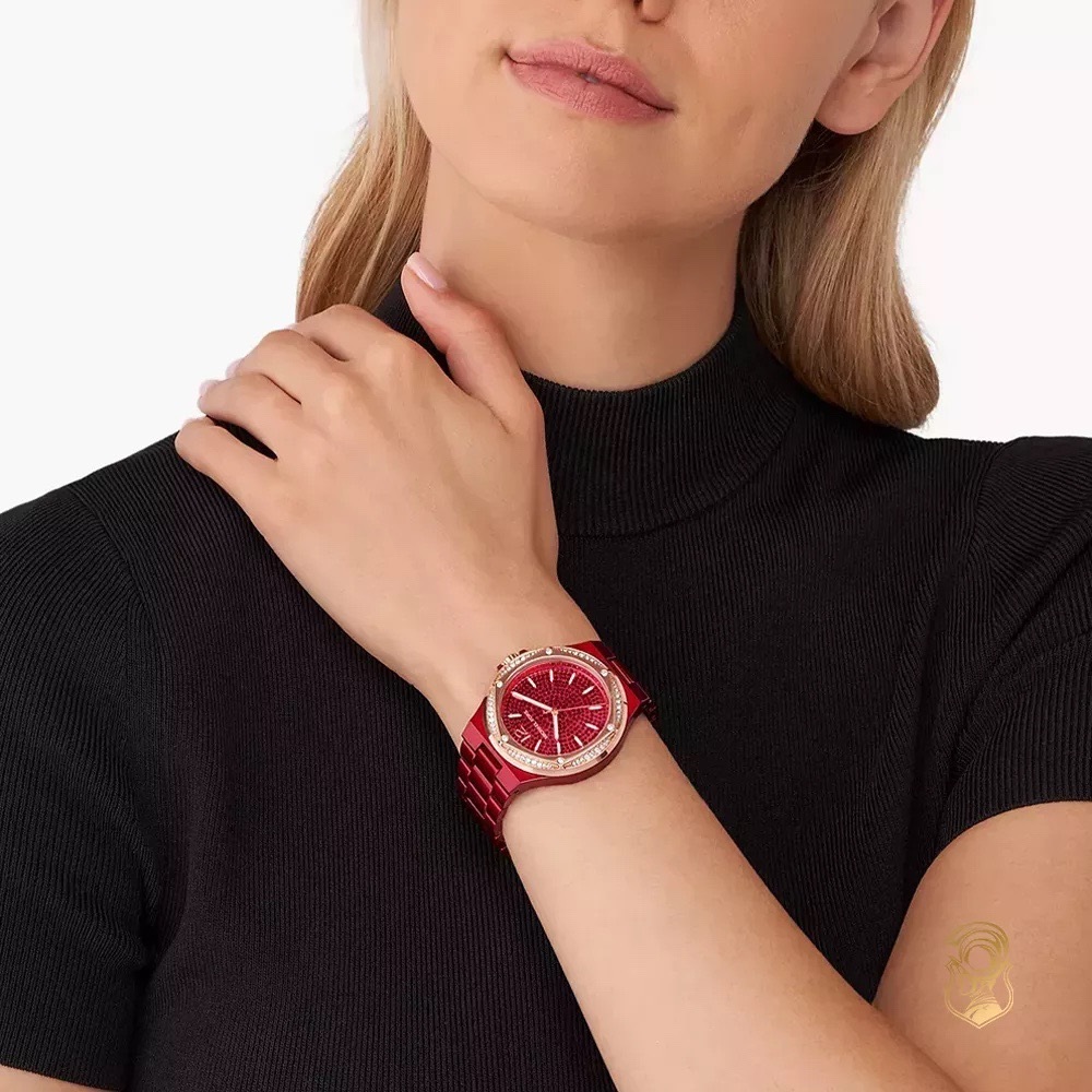 Đồng Hồ Michael Kors Lennox |Unisex |Full Đá |Dây Kim Loại Đỏ |Máy Pin (Quartz) |Size 43mm |donghogiatot.vn