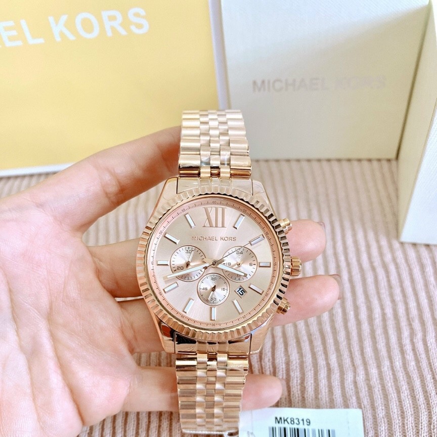 Đồng Hồ Michael Kors Lexington |Nam Giới |Mặt Tròn |Dây Kim Loại Rose Gold |Máy Pin (Quartz) |Size 45mm |donghogiatot.vn