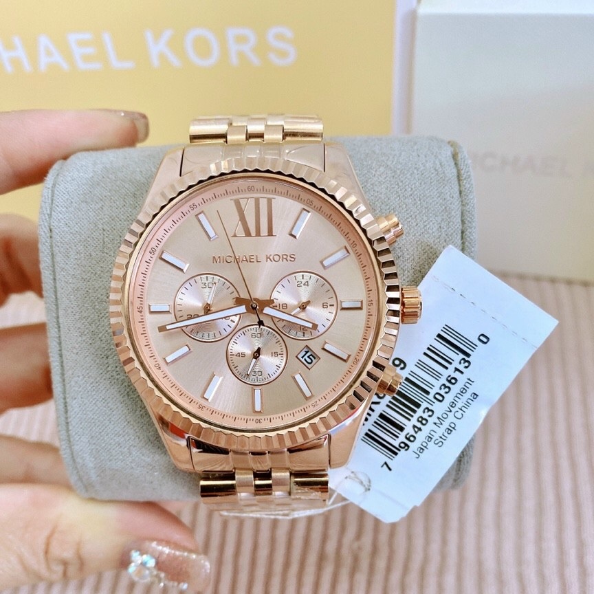 Đồng Hồ Michael Kors Lexington |Nam Giới |Mặt Tròn |Dây Kim Loại Rose Gold |Máy Pin (Quartz) |Size 45mm |donghogiatot.vn