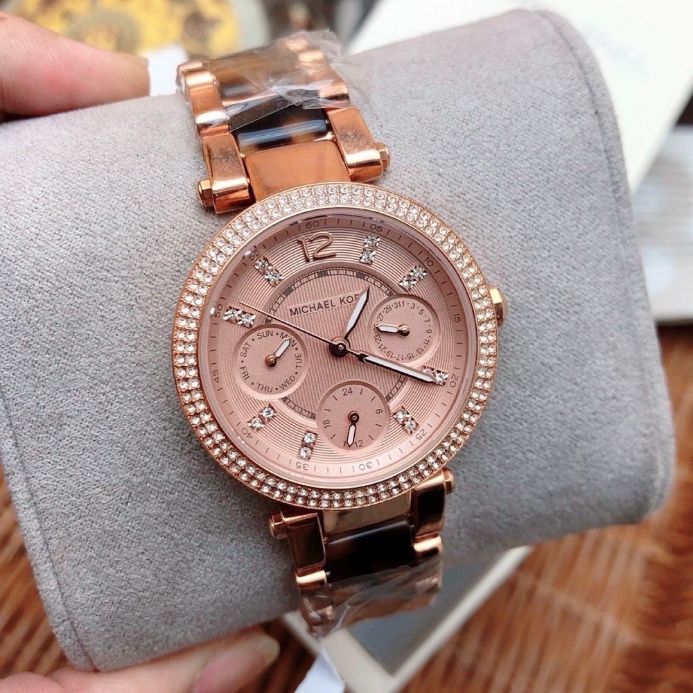 Đồng Hồ Michael Kors Parker Mini |Nữ Giới |Dây Kim Loại Mix Acetate Nâu |Máy Pin (Quartz) |Size 33mm |donghogiatot.vn
