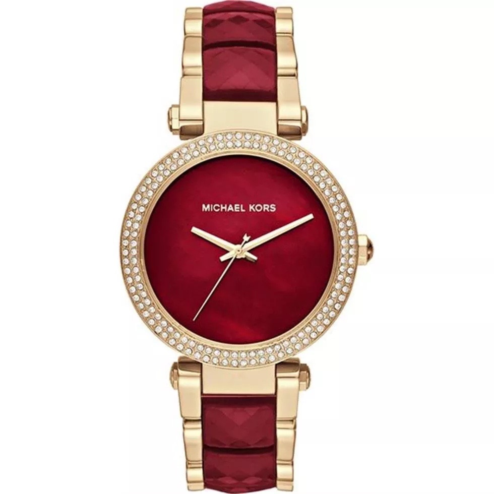 Đồng Hồ Michael Kors Parker |Nữ Giới |Vàng Gold |Dây Kim Loại Mix Acetate Đỏ |Máy Pin (Quartz) |Size 39mm |donghogiatot.vn
