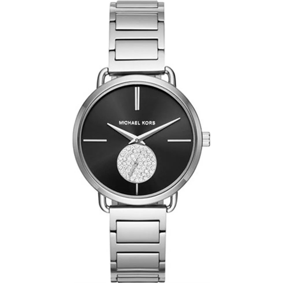 Đồng Hồ Michael Kors Portia |Nữ Giới |Mặt Đen |Dây Kim Loại Silver |Máy Pin (Quartz) |Size 37mm |donghogiatot.vn