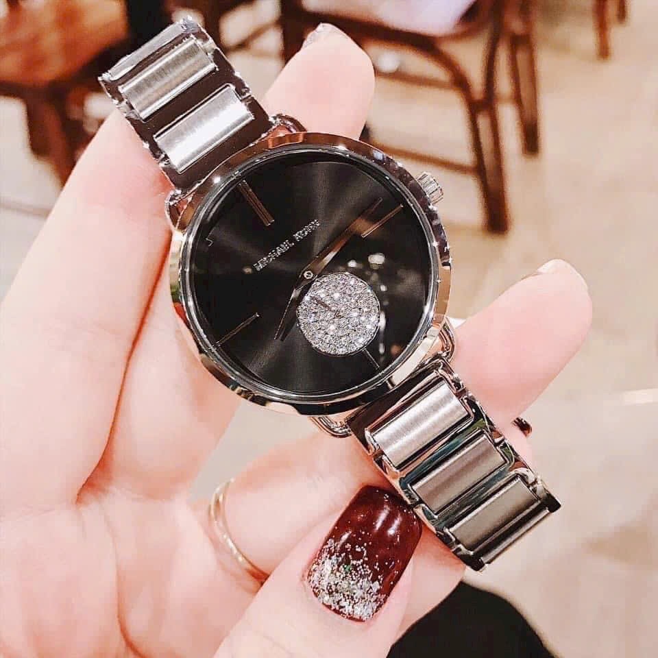 Đồng Hồ Michael Kors Portia |Nữ Giới |Mặt Đen |Dây Kim Loại Silver |Máy Pin (Quartz) |Size 37mm |donghogiatot.vn