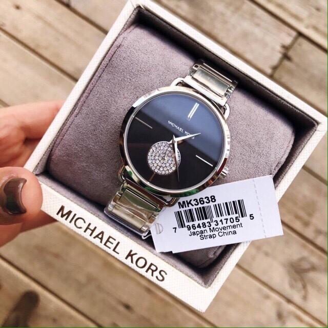 Đồng Hồ Michael Kors Portia |Nữ Giới |Mặt Đen |Dây Kim Loại Silver |Máy Pin (Quartz) |Size 37mm |donghogiatot.vn