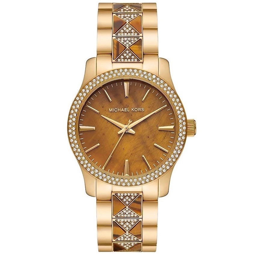 Đồng Hồ Michael Kors Runway |Nữ Giới |Mặt Nâu |Dây Kim Loại Vàng Gold |Máy Pin (Quartz) |Size 38mm |donghogiatot.vn