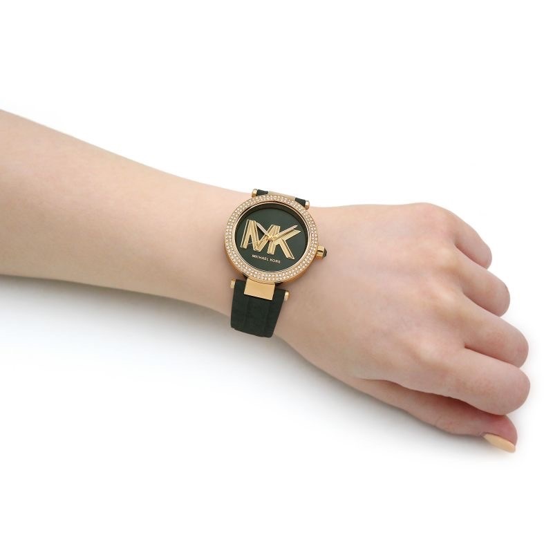 Đồng Hồ Michael Kors Parker |Nữ Giới |Mặt Đính Đá |Dây Da Xanh Lá |Máy Pin (Quartz) |Size 39mm |donghogiatot.vn